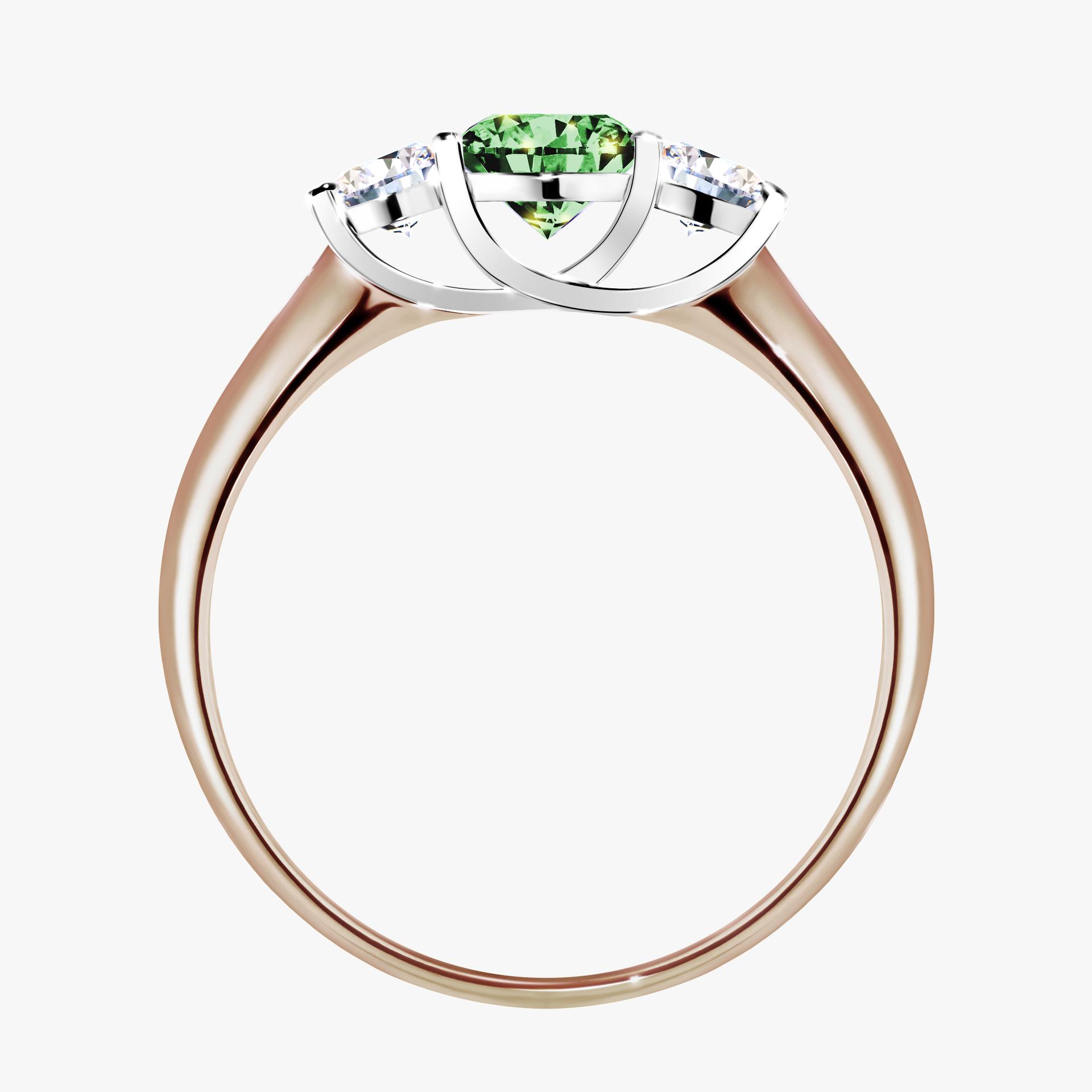 Pierscionek zareczynowy z diamentem zielony_ciemny 084 CT z rozowego zlota my honey 02