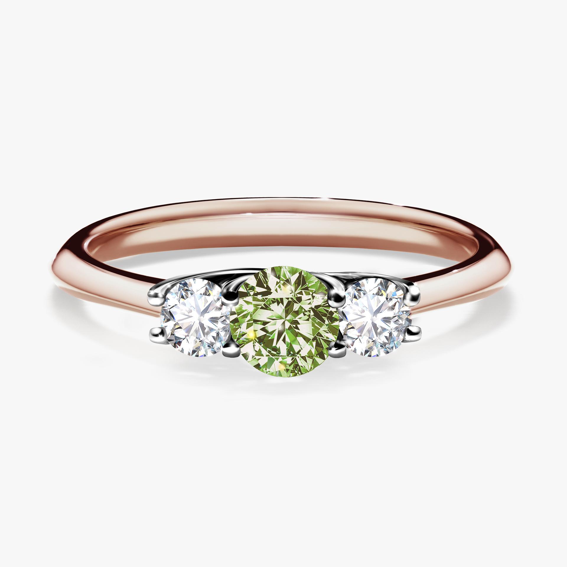 Pierscionek zareczynowy z diamentem zielony_jasny 053 CT z rozowego zlota my honey 01