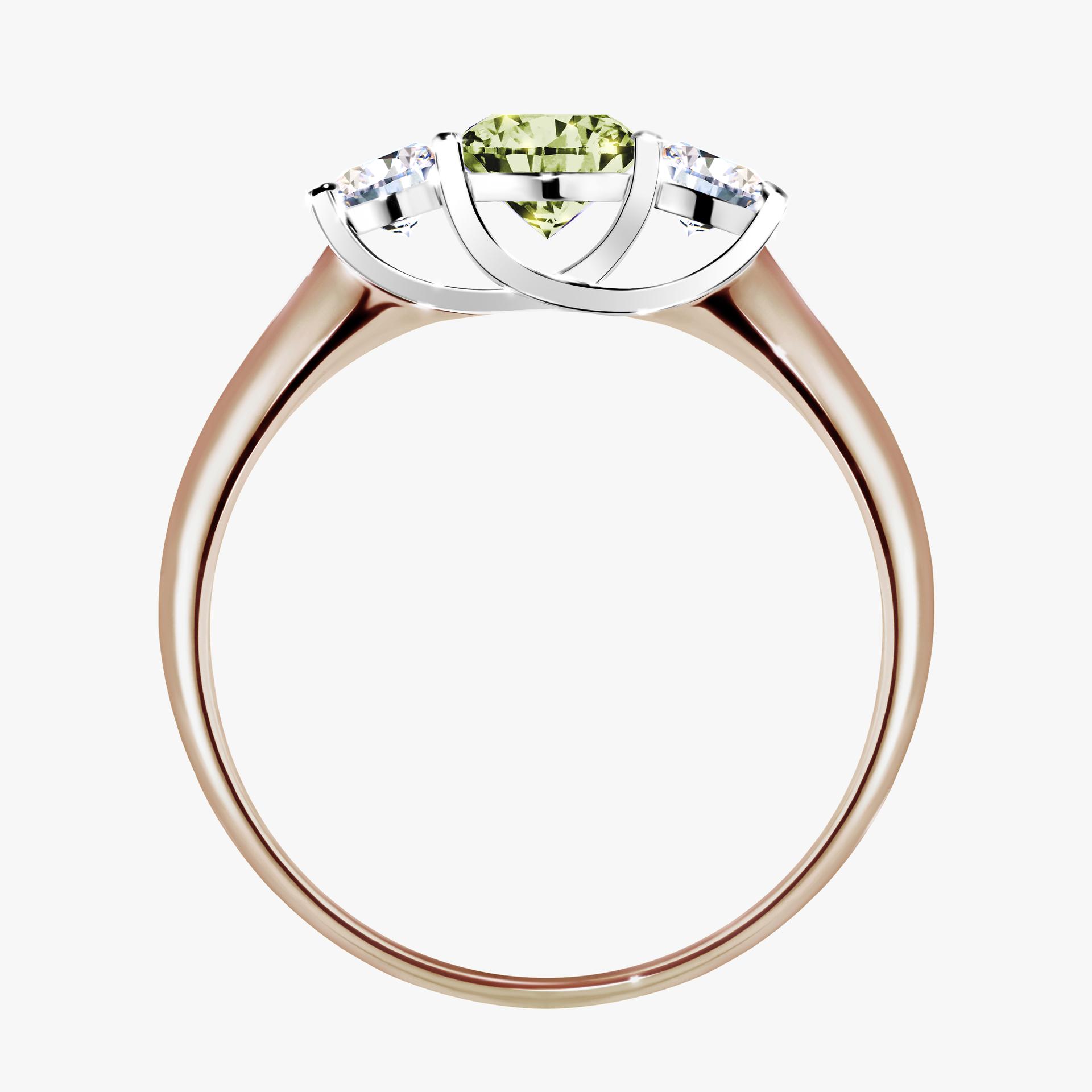 Pierscionek zareczynowy z diamentem zielony_jasny 084 CT z rozowego zlota my honey 02