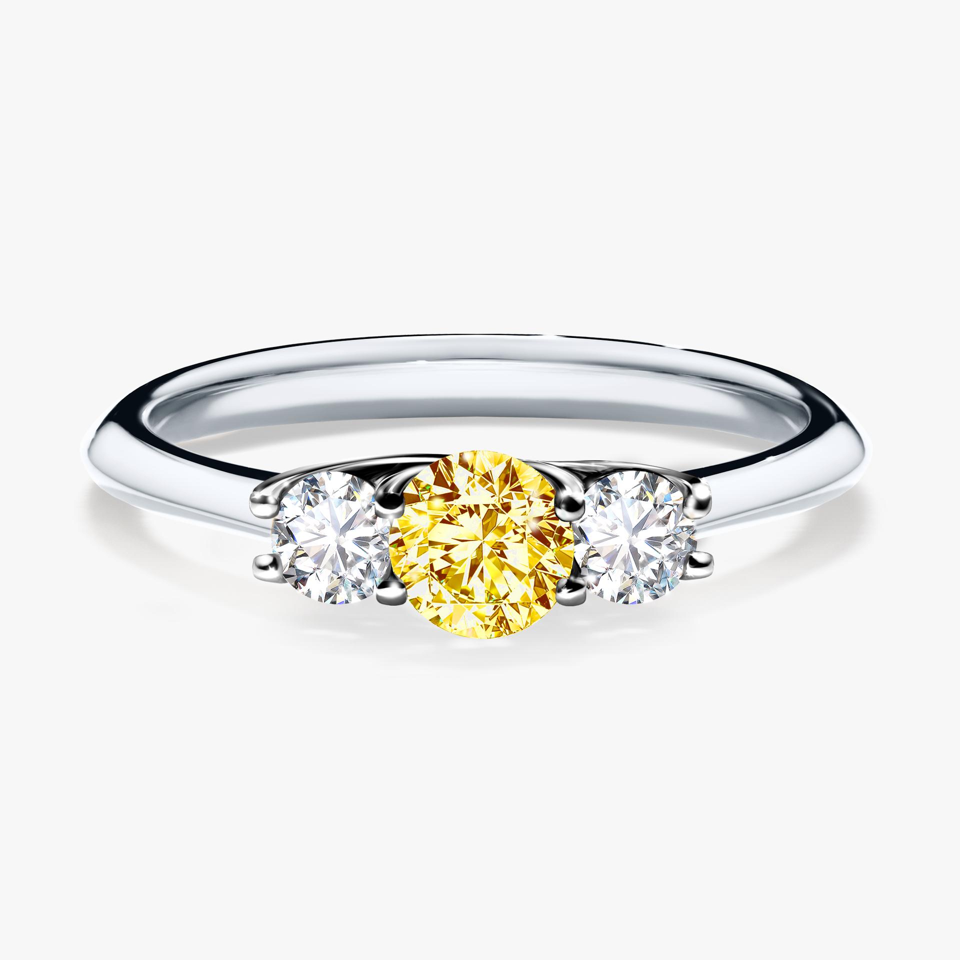 Pierscionek zareczynowy z diamentem zolty 053 CT z bialego zlota my honey 01