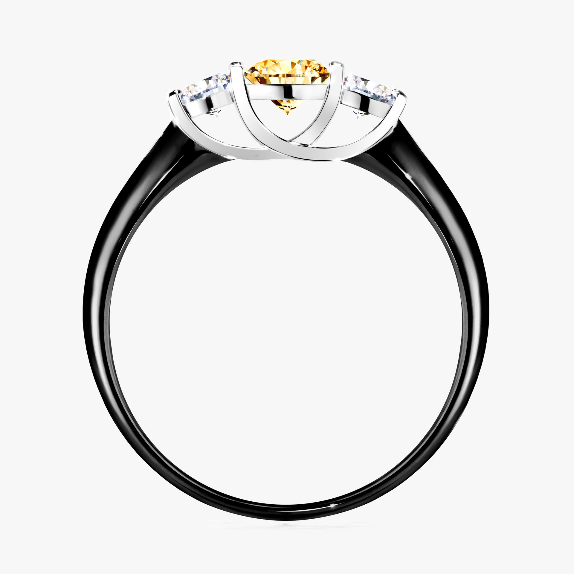 Pierscionek zareczynowy z diamentem zolty 053 CT z czarnego zlota my honey 02