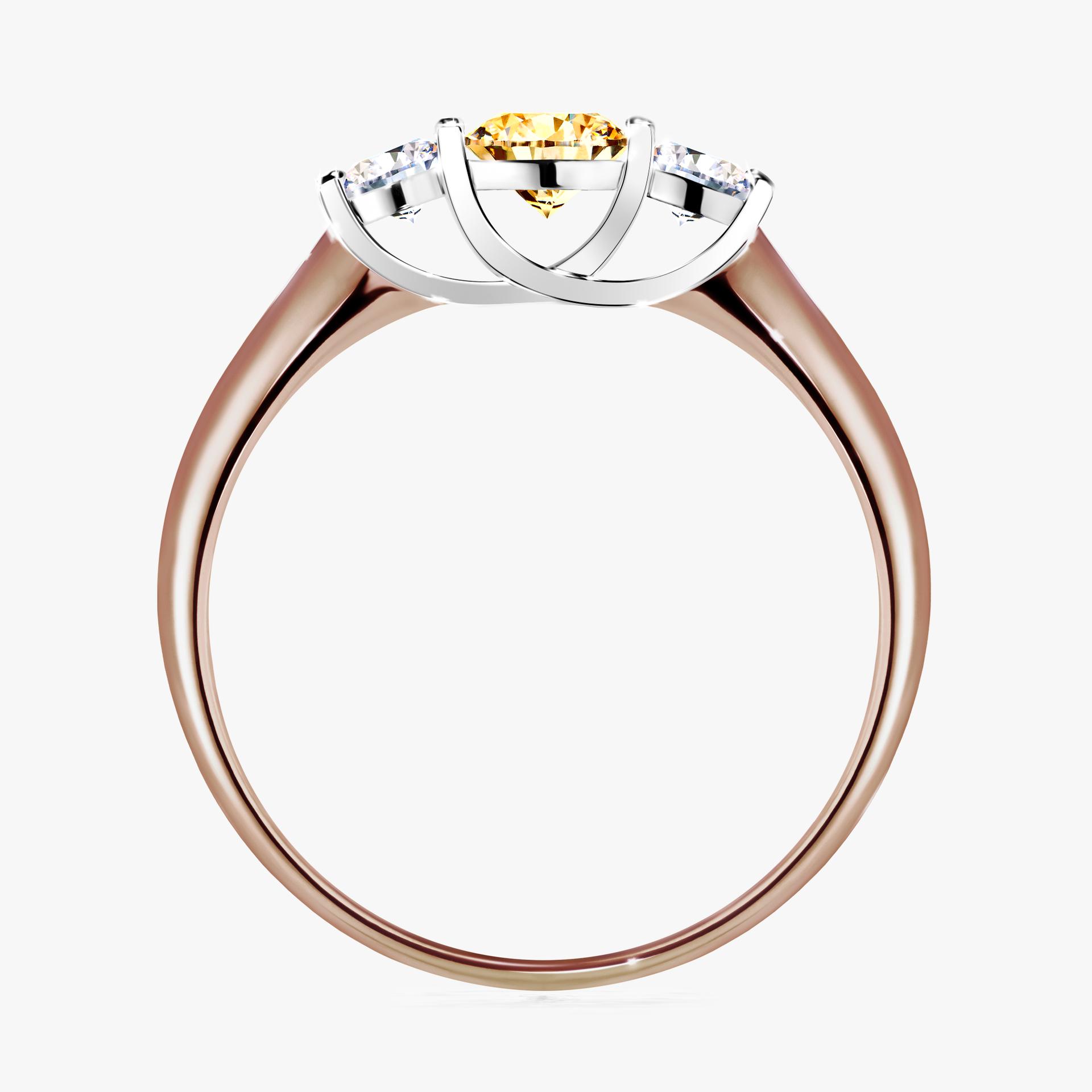 Pierscionek zareczynowy z diamentem zolty 053 CT z rozowego zlota my honey 02