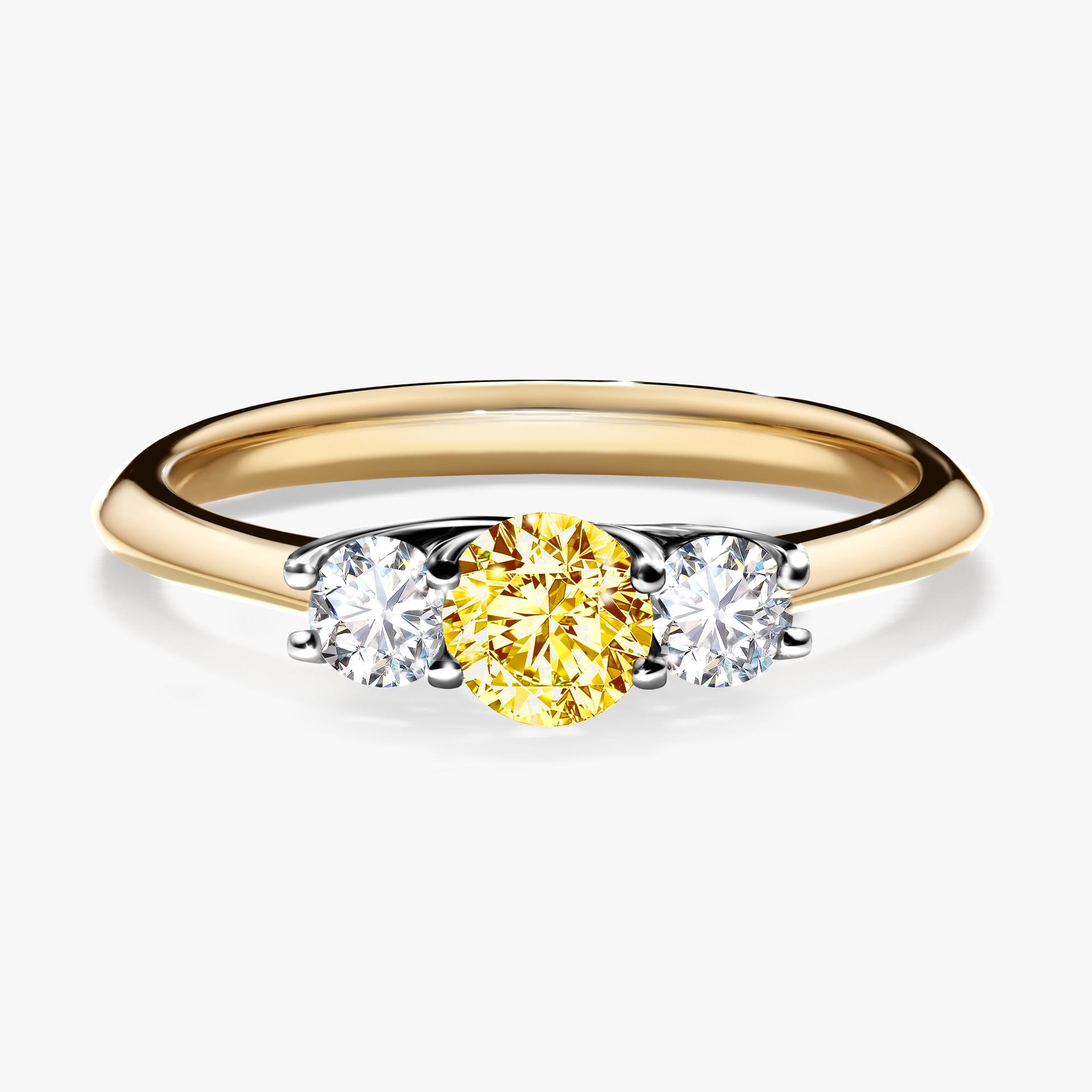 Pierścionek zaręczynowy My Honey z żółtego złota z żółtym diamentem 0,45ct