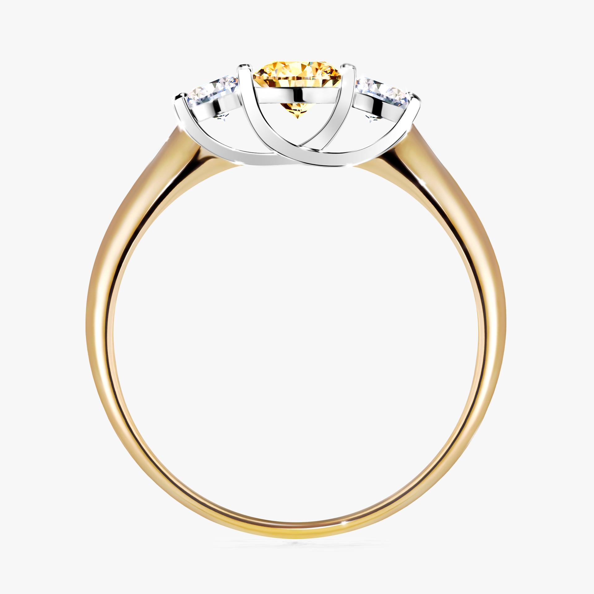 Pierścionek zaręczynowy My Honey z żółtego złota z żółtym diamentem 0,45ct