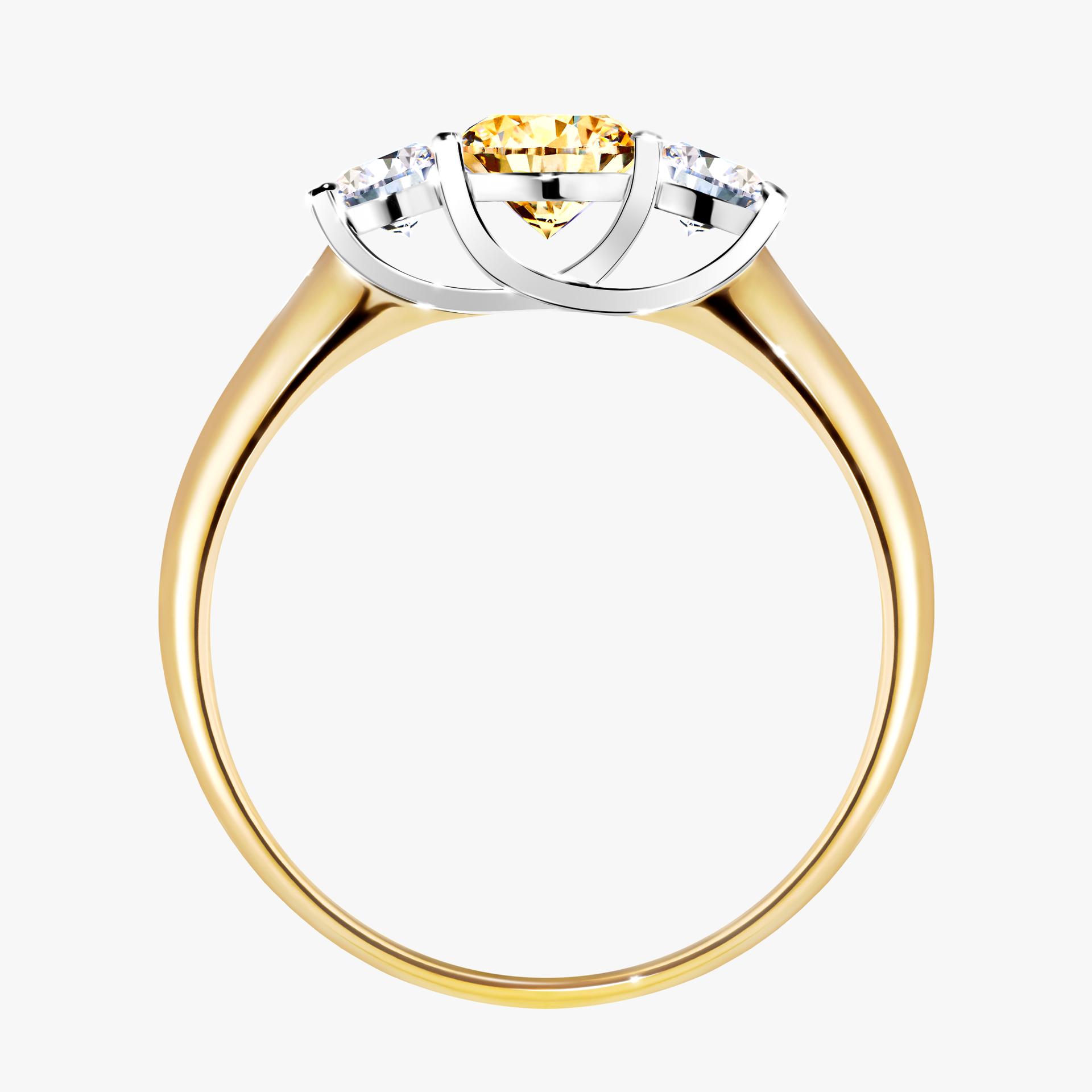 Pierścionek zaręczynowy My Honey z żółtego złota z żółtym diamentem 0,84ct
