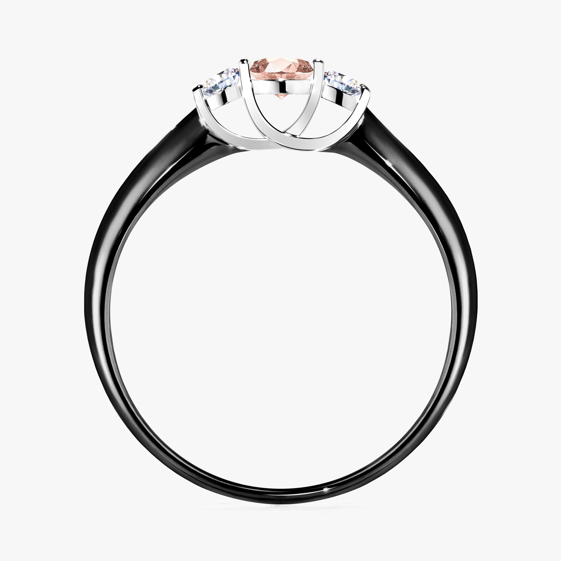 Pierscionek zareczynowy z morganitem 016 CT z czarnego zlota my honey 02