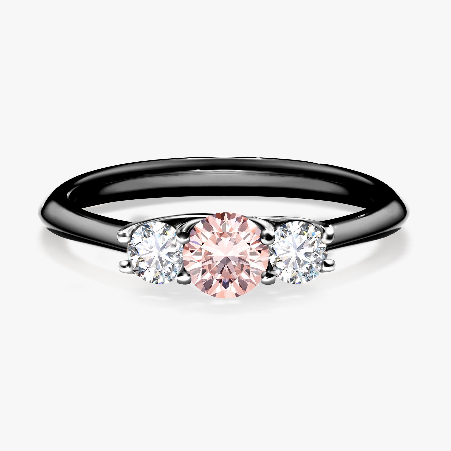 Pierscionek zareczynowy z morganitem 045 CT z czarnego zlota my honey 01