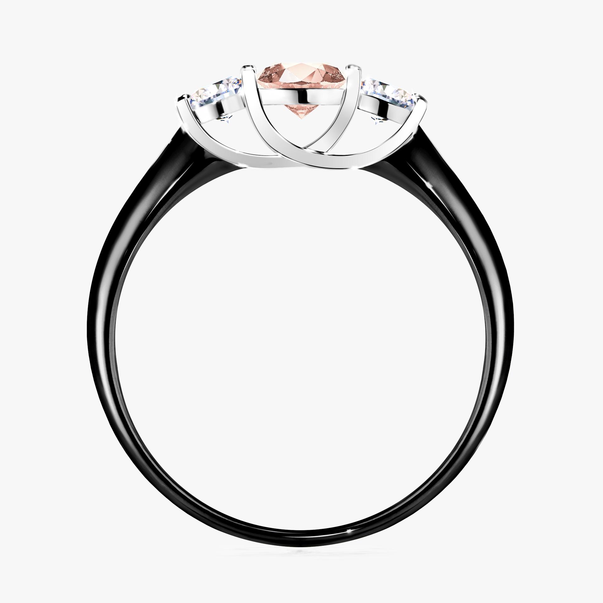 Pierscionek zareczynowy z morganitem 045 CT z czarnego zlota my honey 02