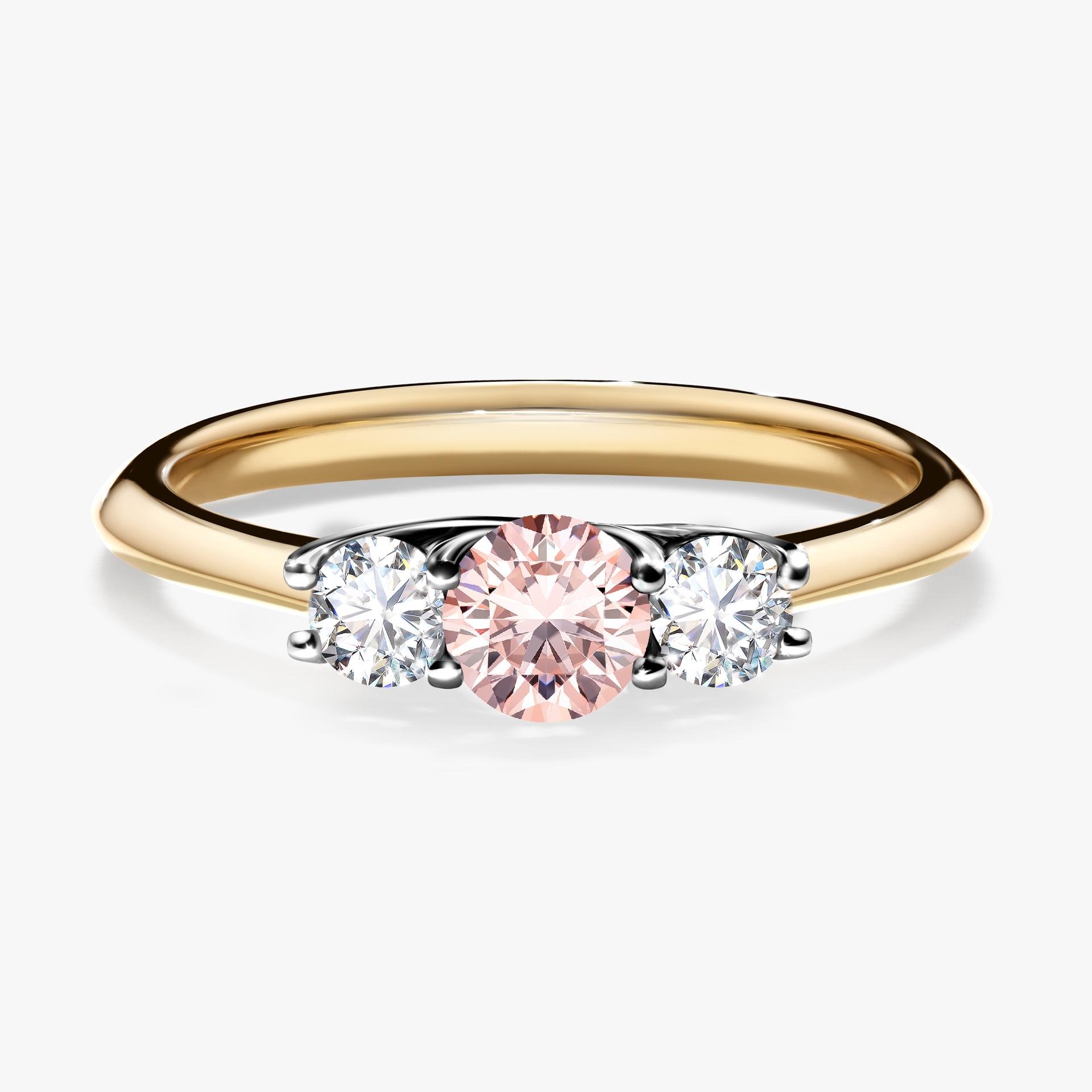 Pierscionek zareczynowy z morganitem 045 CT z zoltego zlota my honey 01