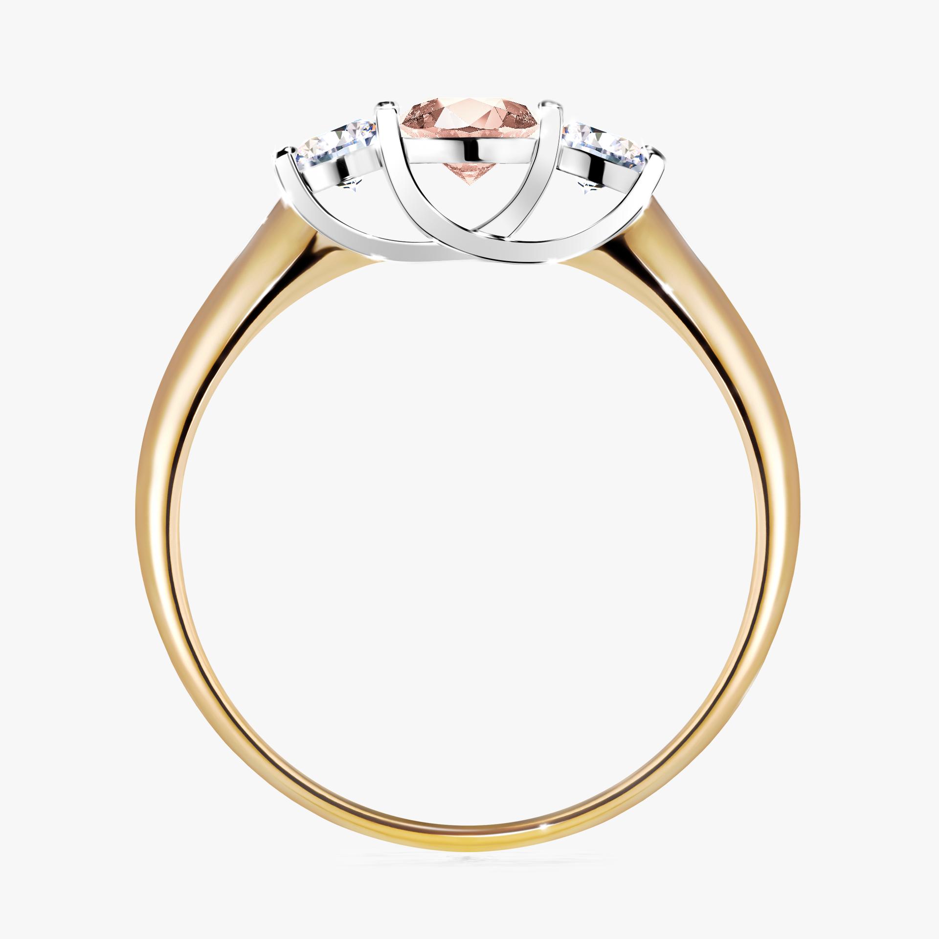 Pierscionek zareczynowy z morganitem 045 CT z zoltego zlota my honey 02