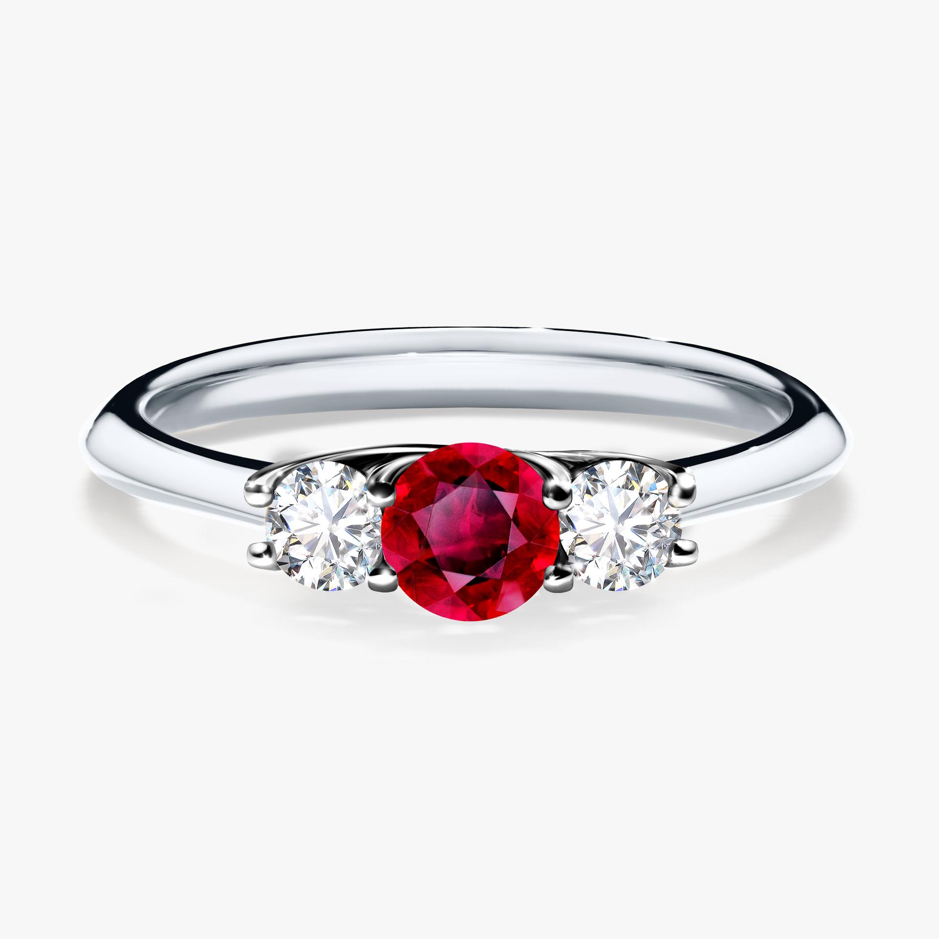 Pierścionek zaręczynowy My Honey z białego złota z rubinem 0,45ct