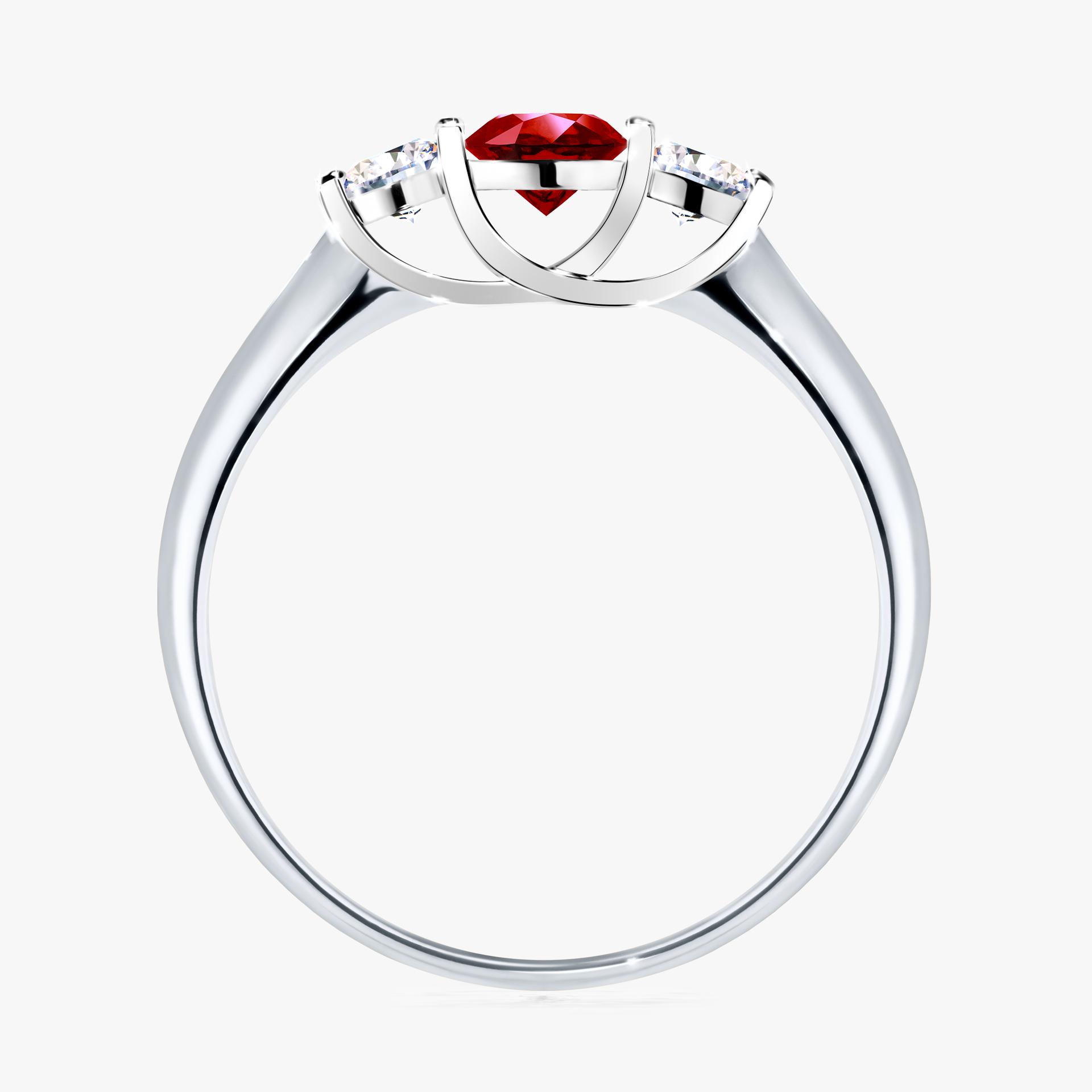 Pierścionek zaręczynowy My Honey z białego złota z rubinem 0,45ct