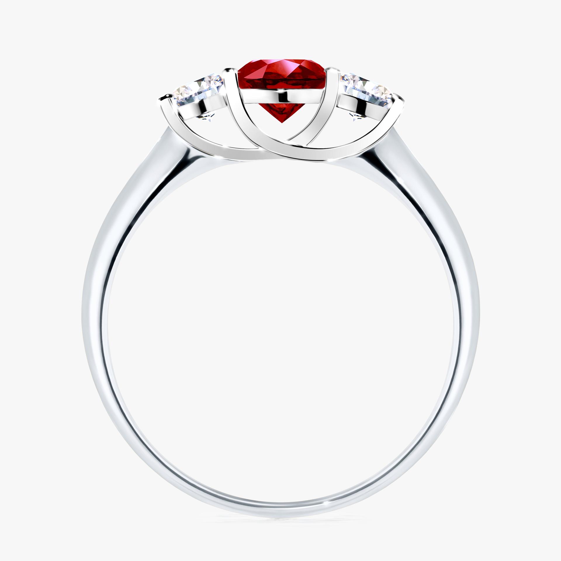 Pierścionek zaręczynowy My Honey z białego złota z rubinem 0,84ct