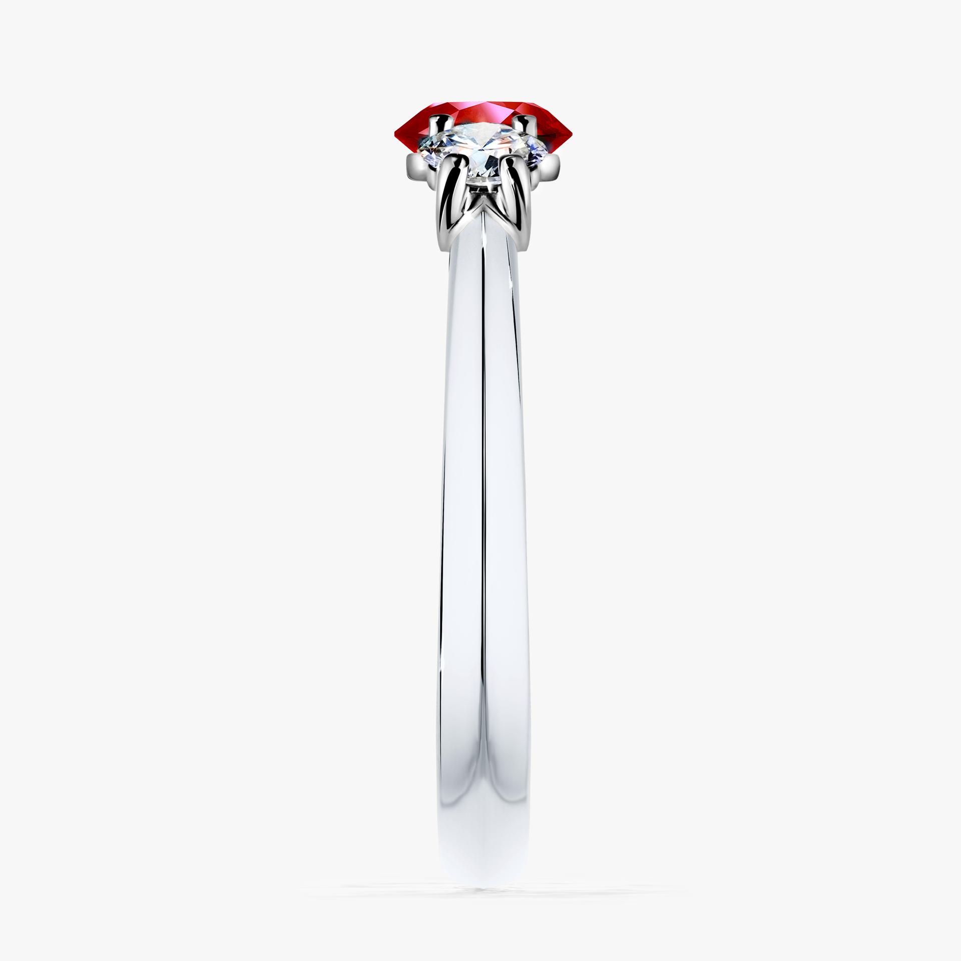 Pierścionek zaręczynowy My Honey z białego złota z rubinem 0,84ct