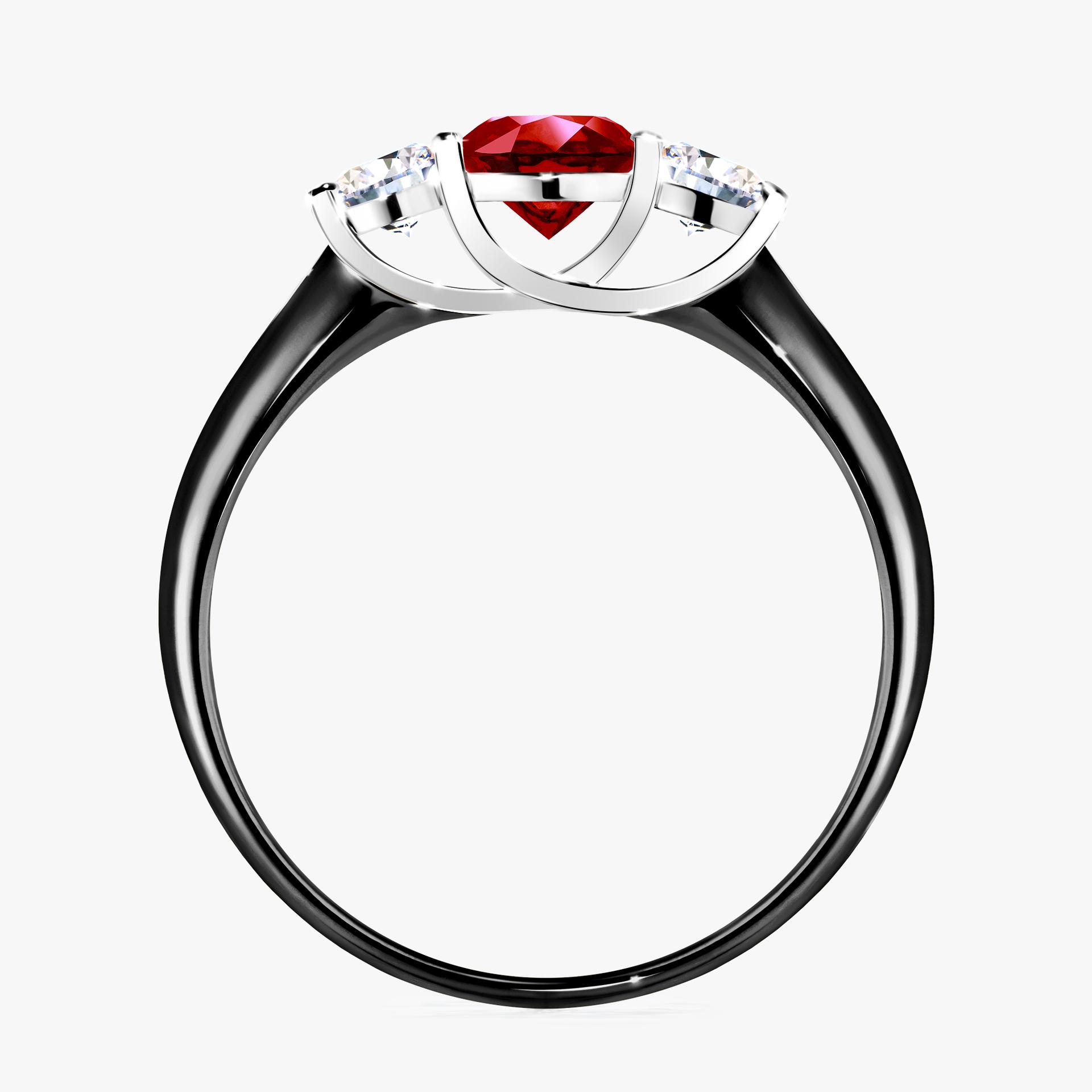 Pierscionek zareczynowy z rubinem 084 CT z czarnego zlota my honey 02