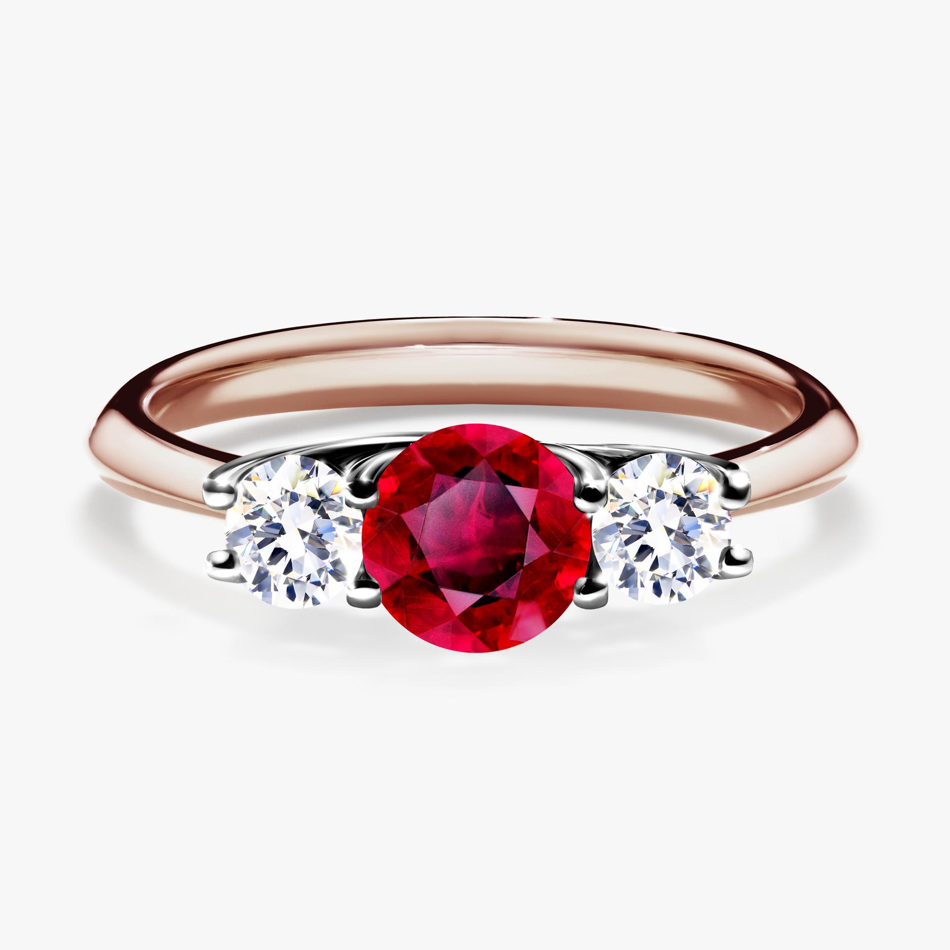 Pierścionek zaręczynowy My Honey z różowego złota z rubinem 0,84ct