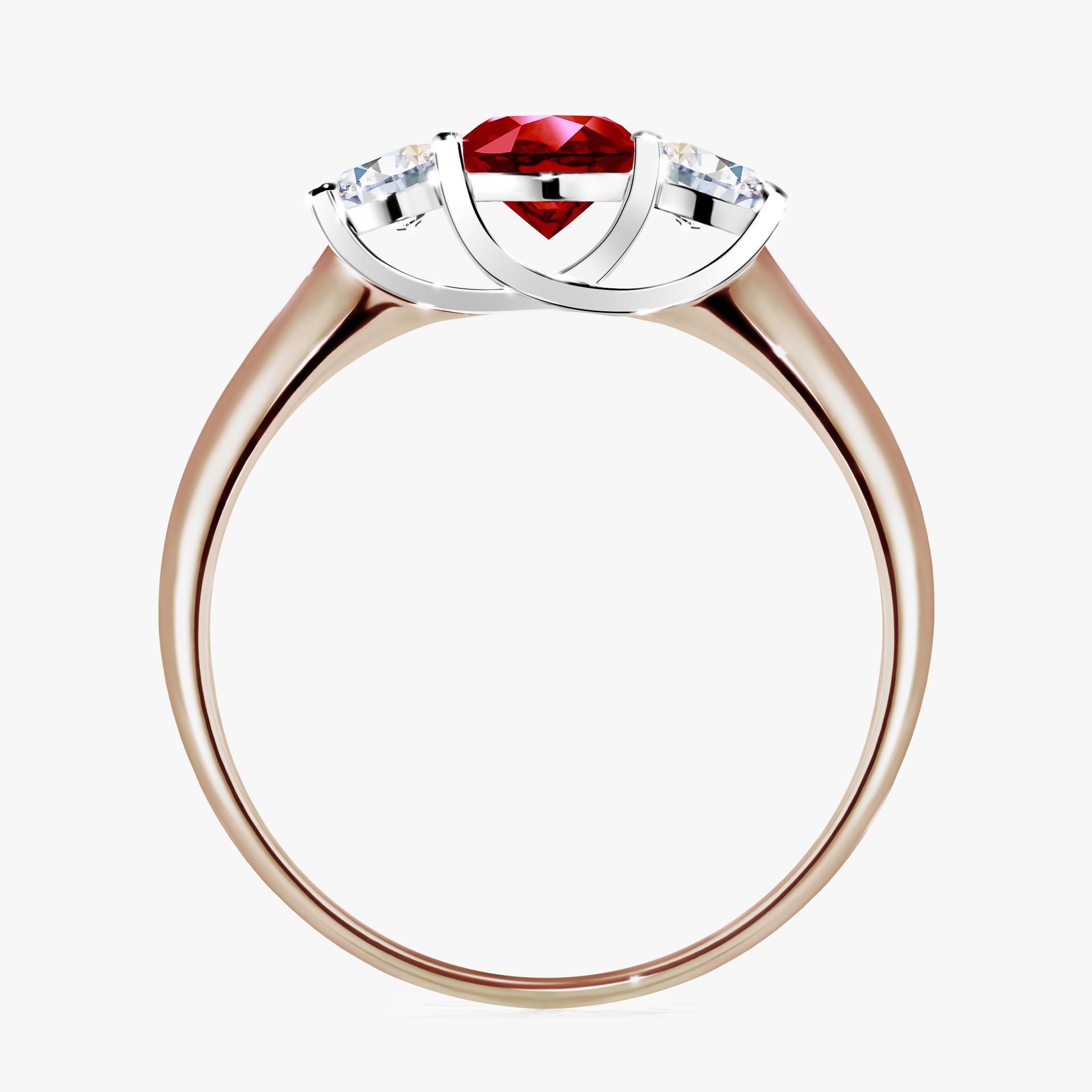 Pierścionek zaręczynowy My Honey z różowego złota z rubinem 0,84ct