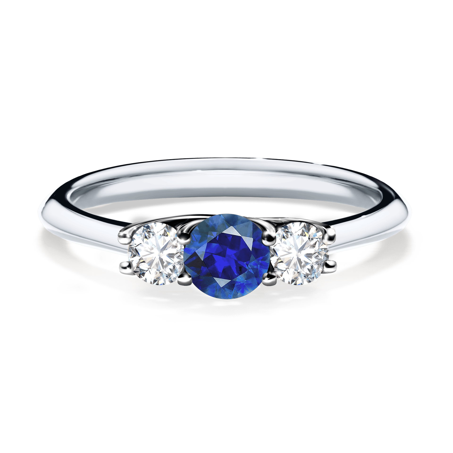 Pierścionek zaręczynowy My Honey z białego złota z szafirem niebieskim 0,45ct