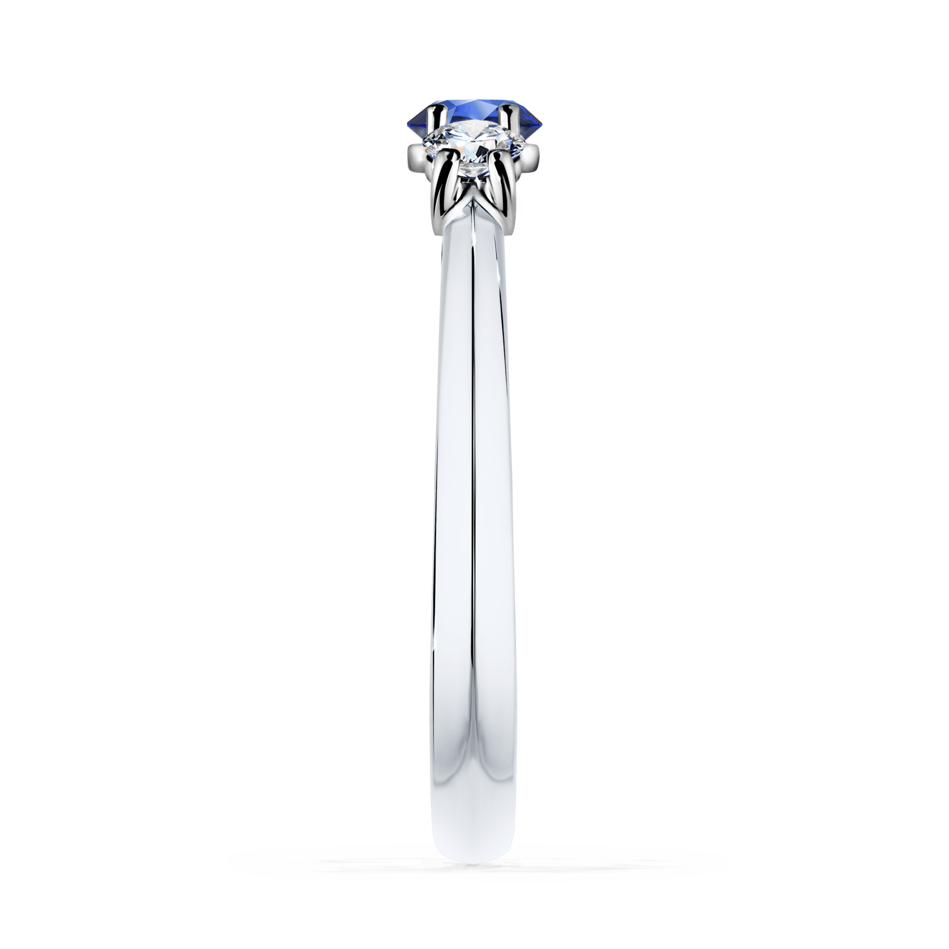 Pierścionek zaręczynowy My Honey z białego złota z szafirem niebieskim 0,45ct