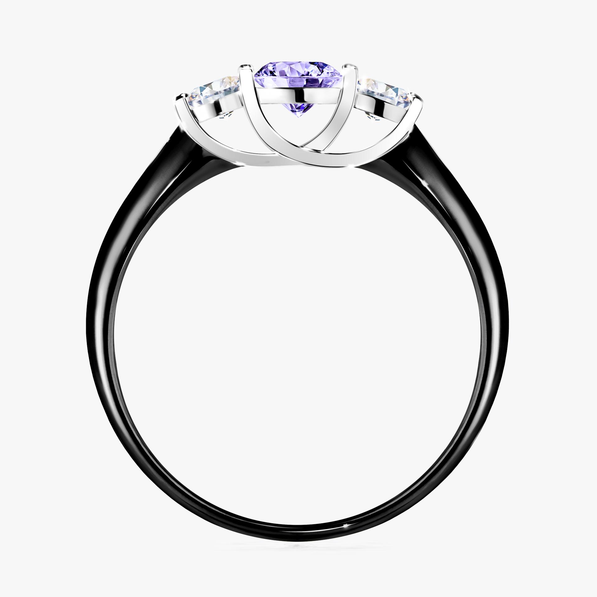 Pierscionek zareczynowy z tanzanitem 045 CT z czarnego zlota my honey 02