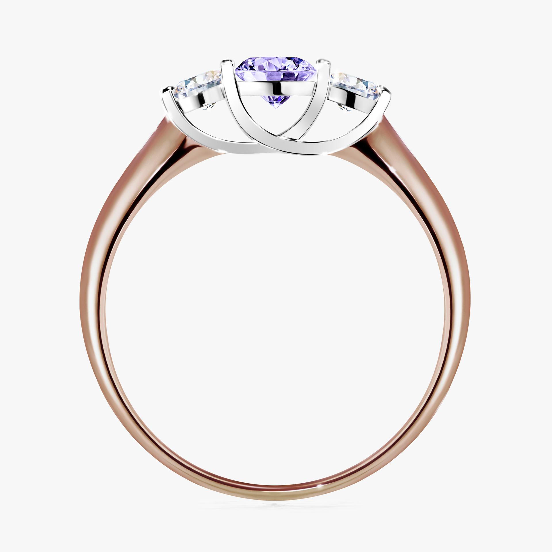Pierscionek zareczynowy z tanzanitem 045 CT z rozowego zlota my honey 02