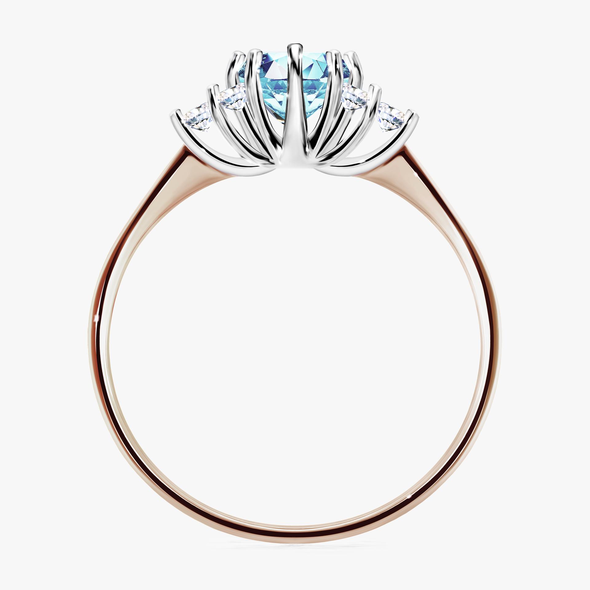 Pierscionek zareczynowy z akwamarynem 068 CT z rozowego zlota my lilly 02