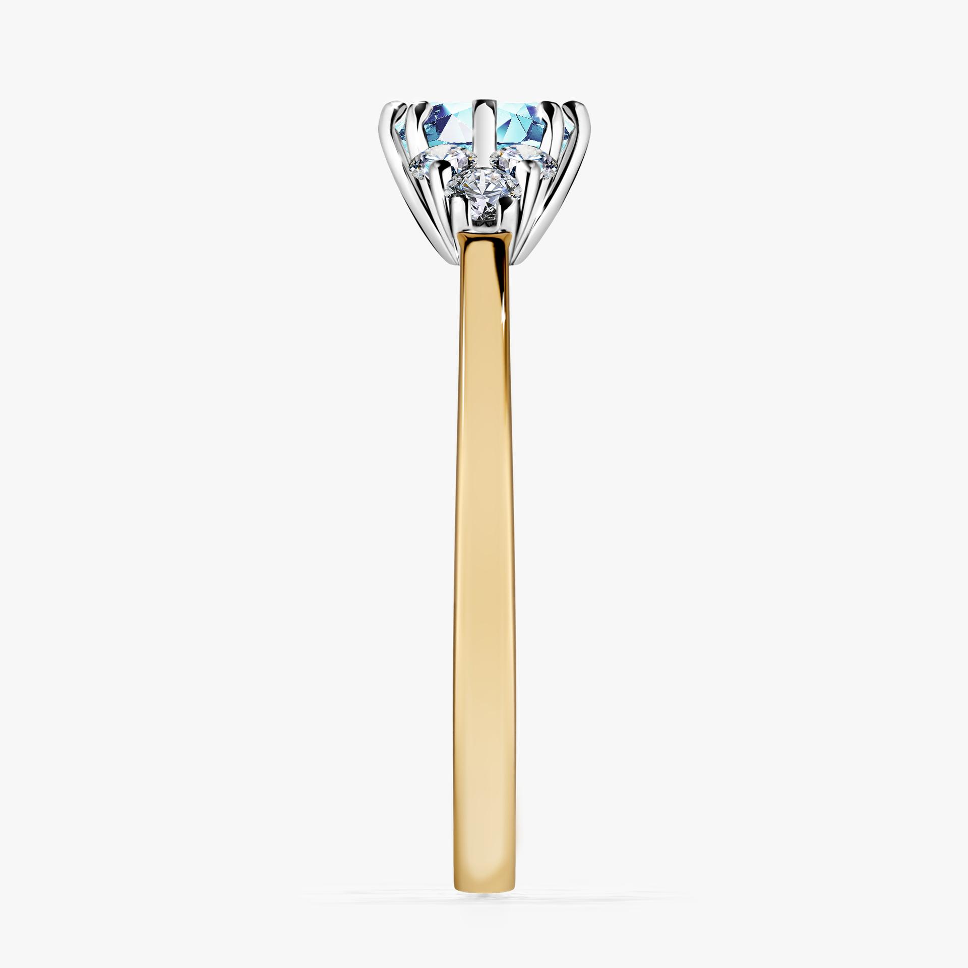 Pierścionek zaręczynowy My Lilly z żółtego złota z akwamarynem 0,68ct
