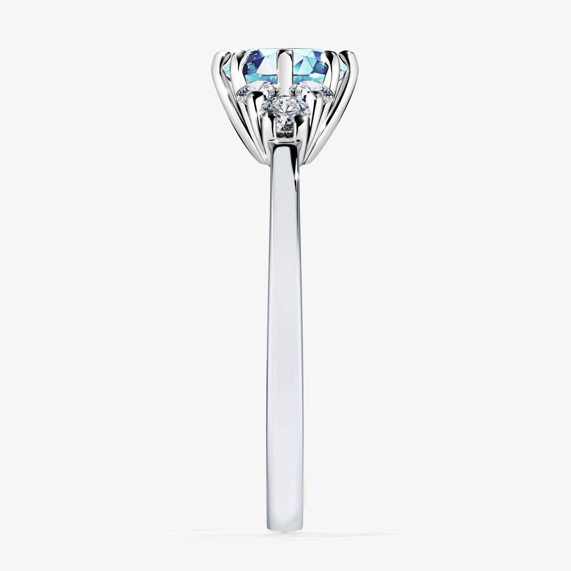 Pierścionek zaręczynowy My Lilly z białego złota z akwamarynem 0,98ct