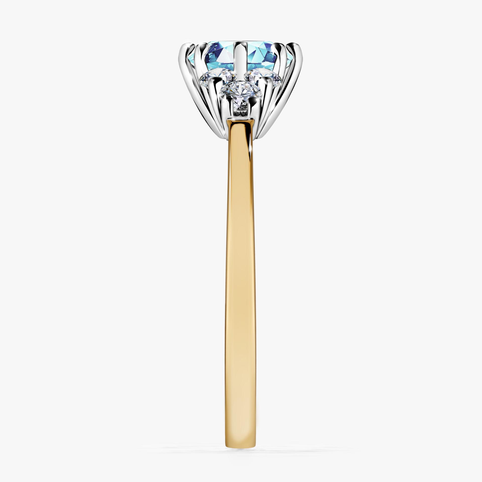 Pierścionek zaręczynowy My Lilly z żółtego złota z akwamarynem 0,98ct