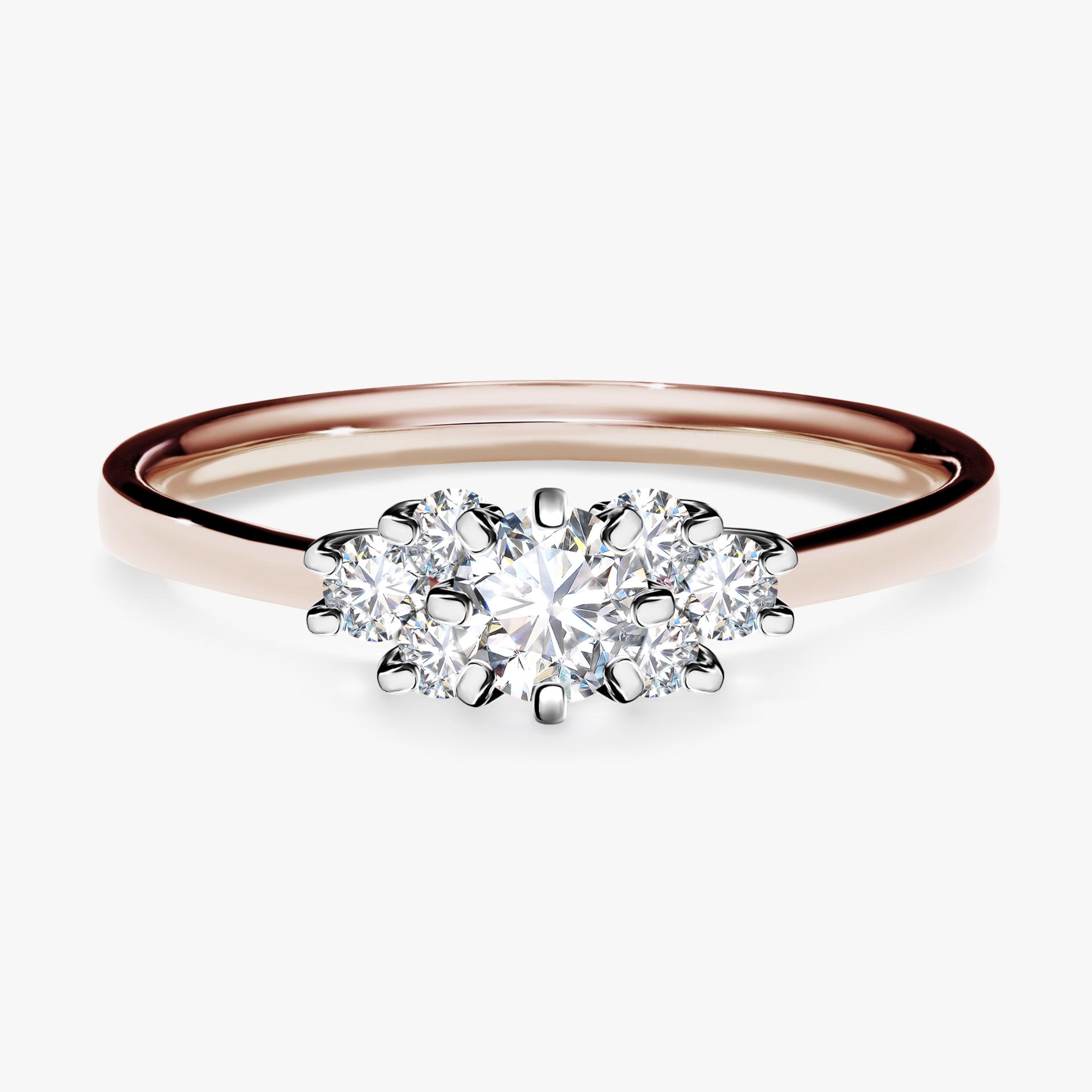 Pierscionek zareczynowy z diamentem 043 CT z rozowego zlota my lilly 01