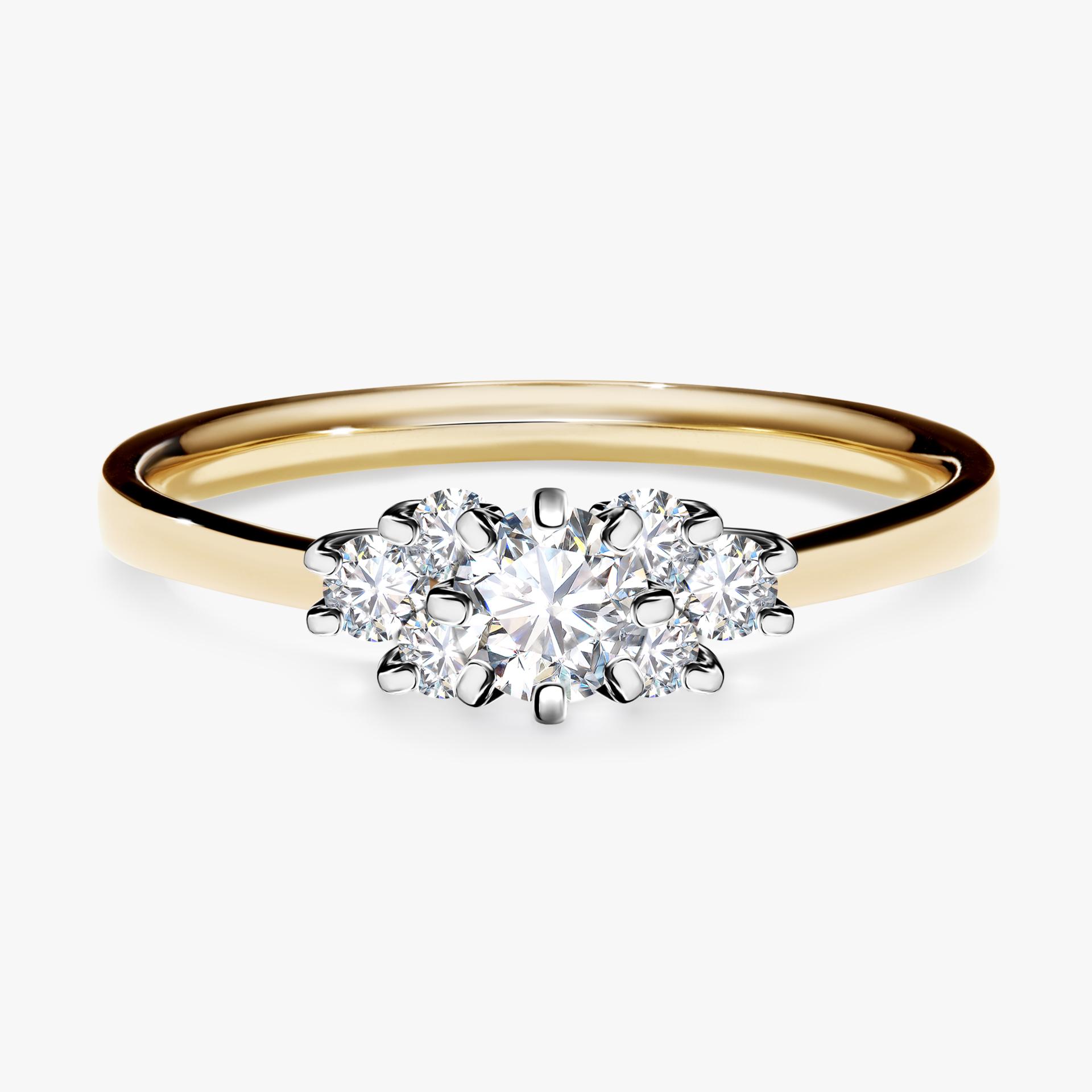 Pierscionek zareczynowy z diamentem 043 CT z zoltego zlota my lilly 01