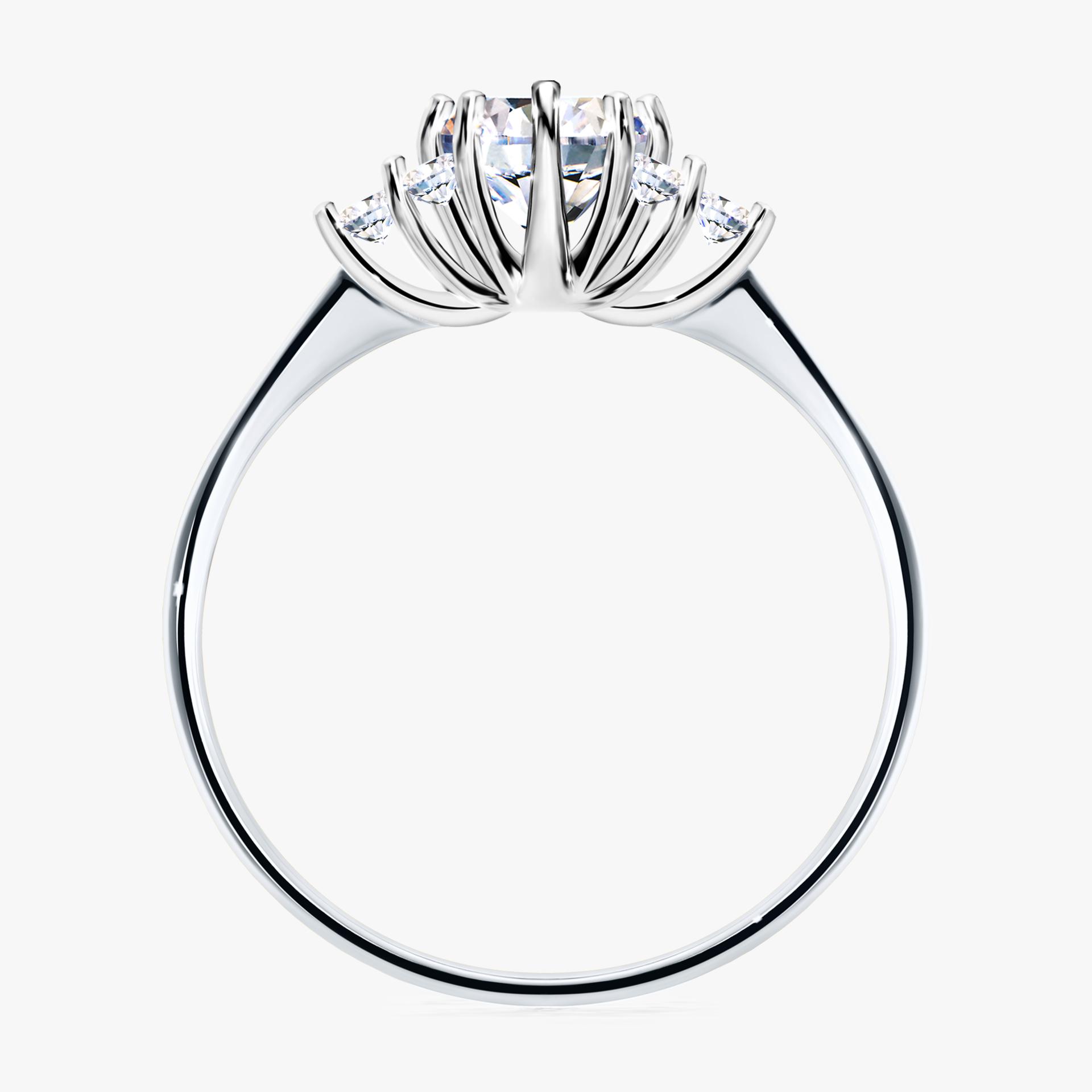 Pierścionek zaręczynowy My Lilly z białego złota z diamentem naturalnym 0,68ct