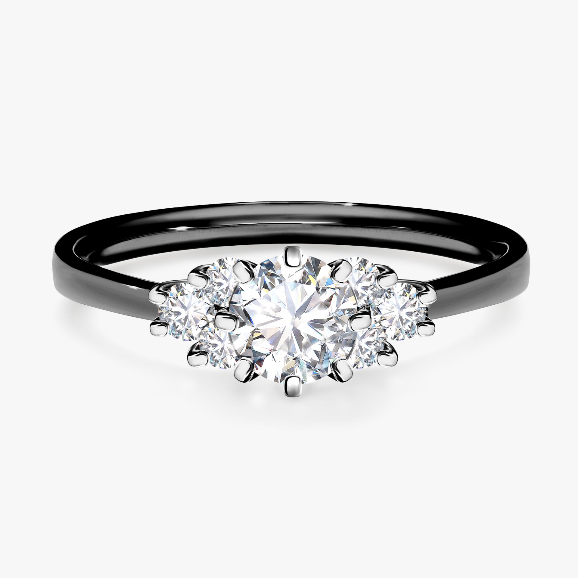 Pierścionek zaręczynowy My Lilly z czarnego złota z diamentem naturalnym 0,68ct