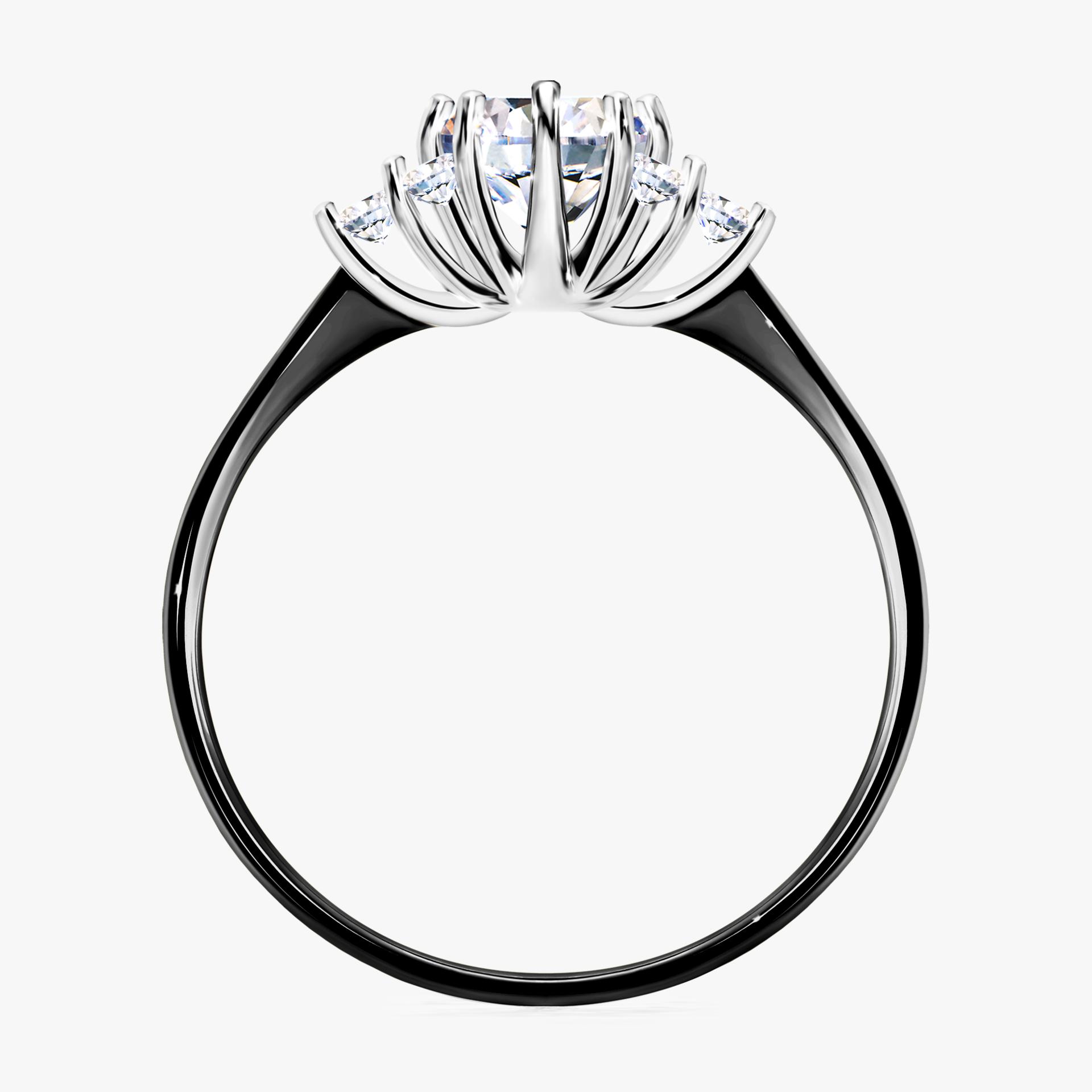 Pierścionek zaręczynowy My Lilly z czarnego złota z diamentem naturalnym 0,68ct