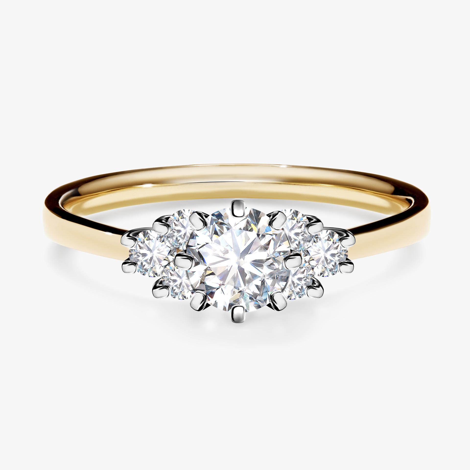 Pierscionek zareczynowy z diamentem 068 CT z zoltego zlota my lilly 01