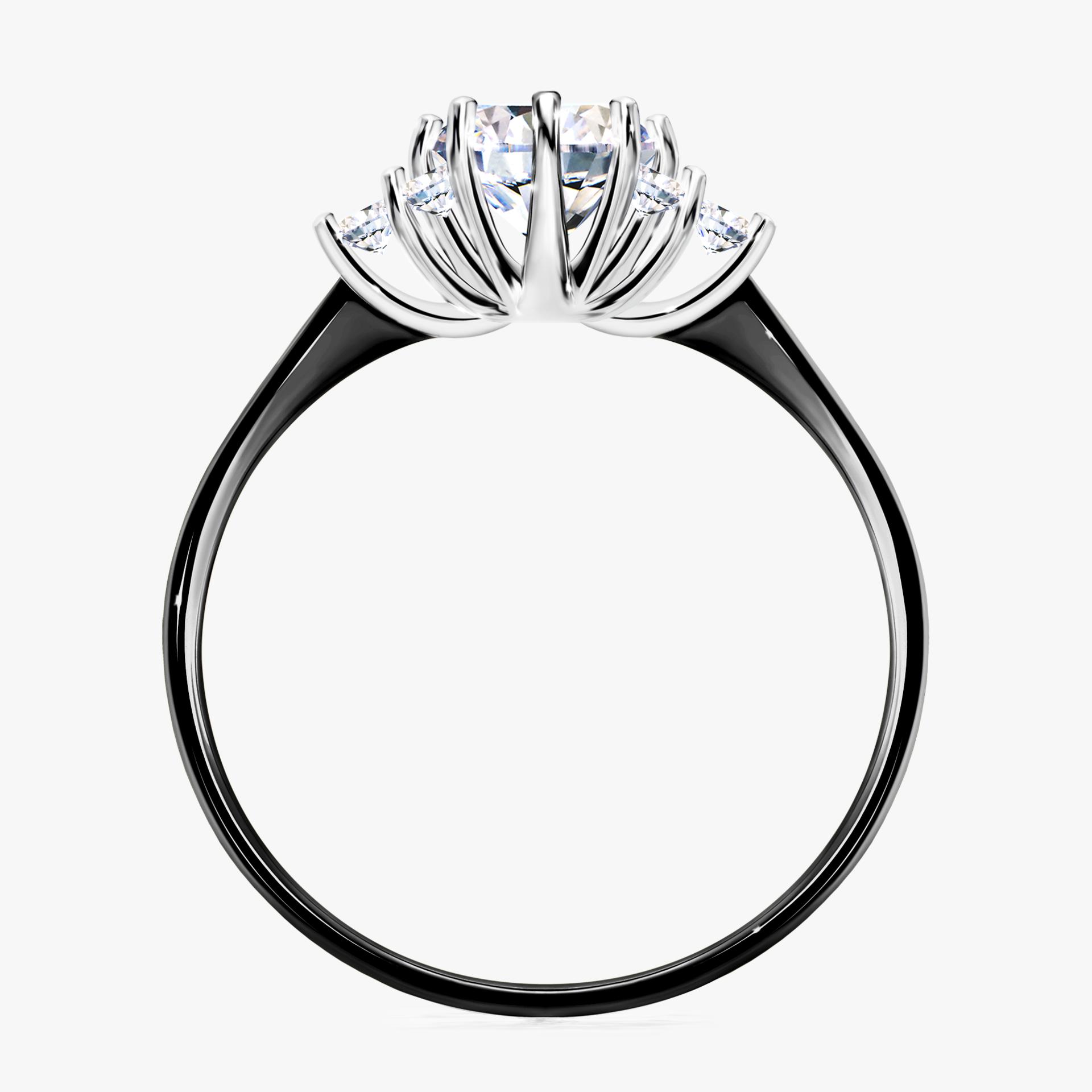 Pierscionek zareczynowy z diamentem 098 CT z czarnego zlota my lilly 02