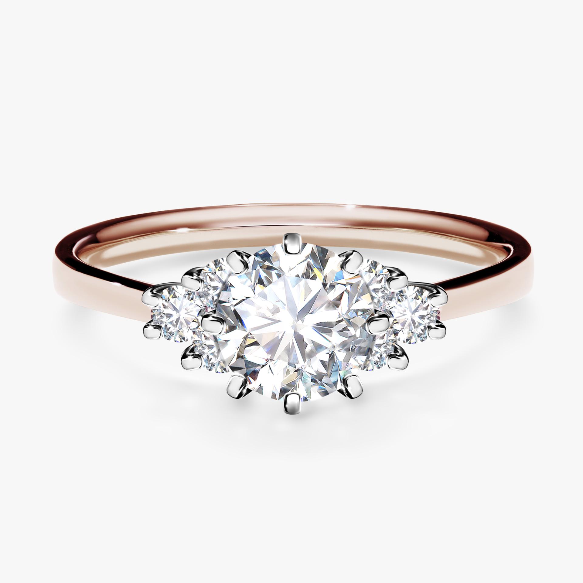 Pierscionek zareczynowy z diamentem 098 CT z rozowego zlota my lilly 01