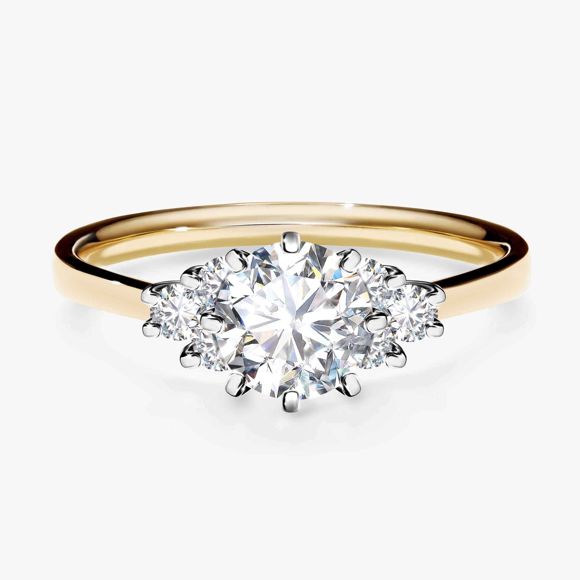 Pierścionek zaręczynowy My Lilly z żółtego złota z diamentem naturalnym 0,98ct