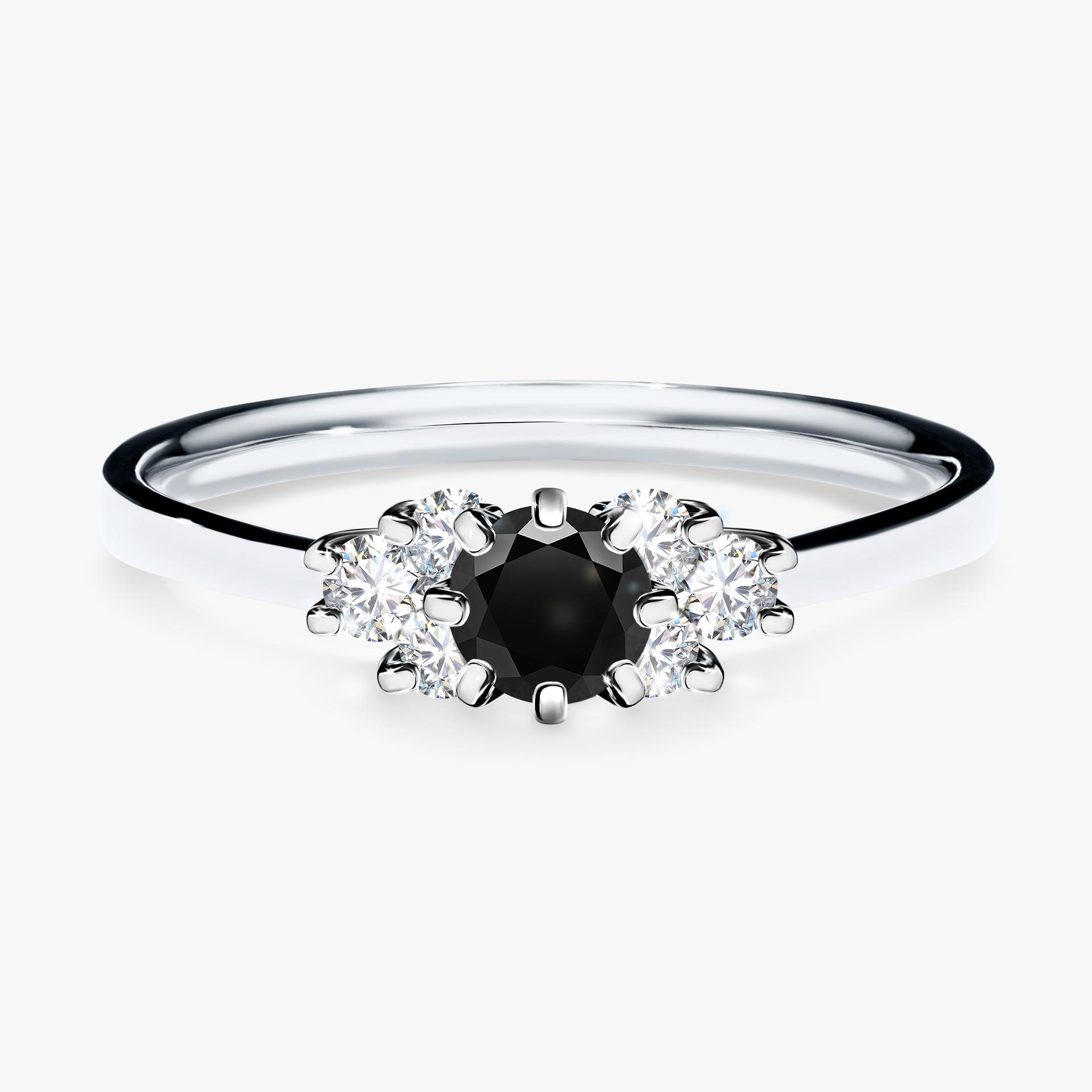 Pierscionek zareczynowy z diamentem czarny 043 CT z bialego zlota my lilly 01