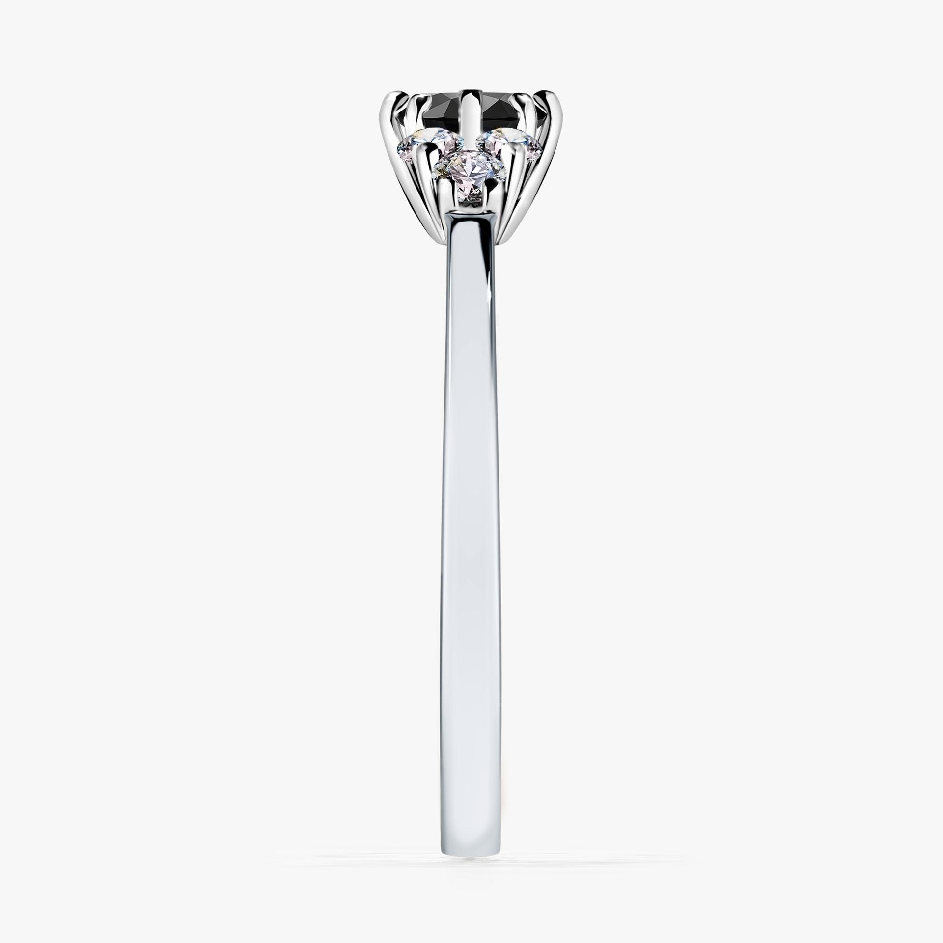 Pierscionek zareczynowy z diamentem czarny 043 CT z bialego zlota my lilly 03