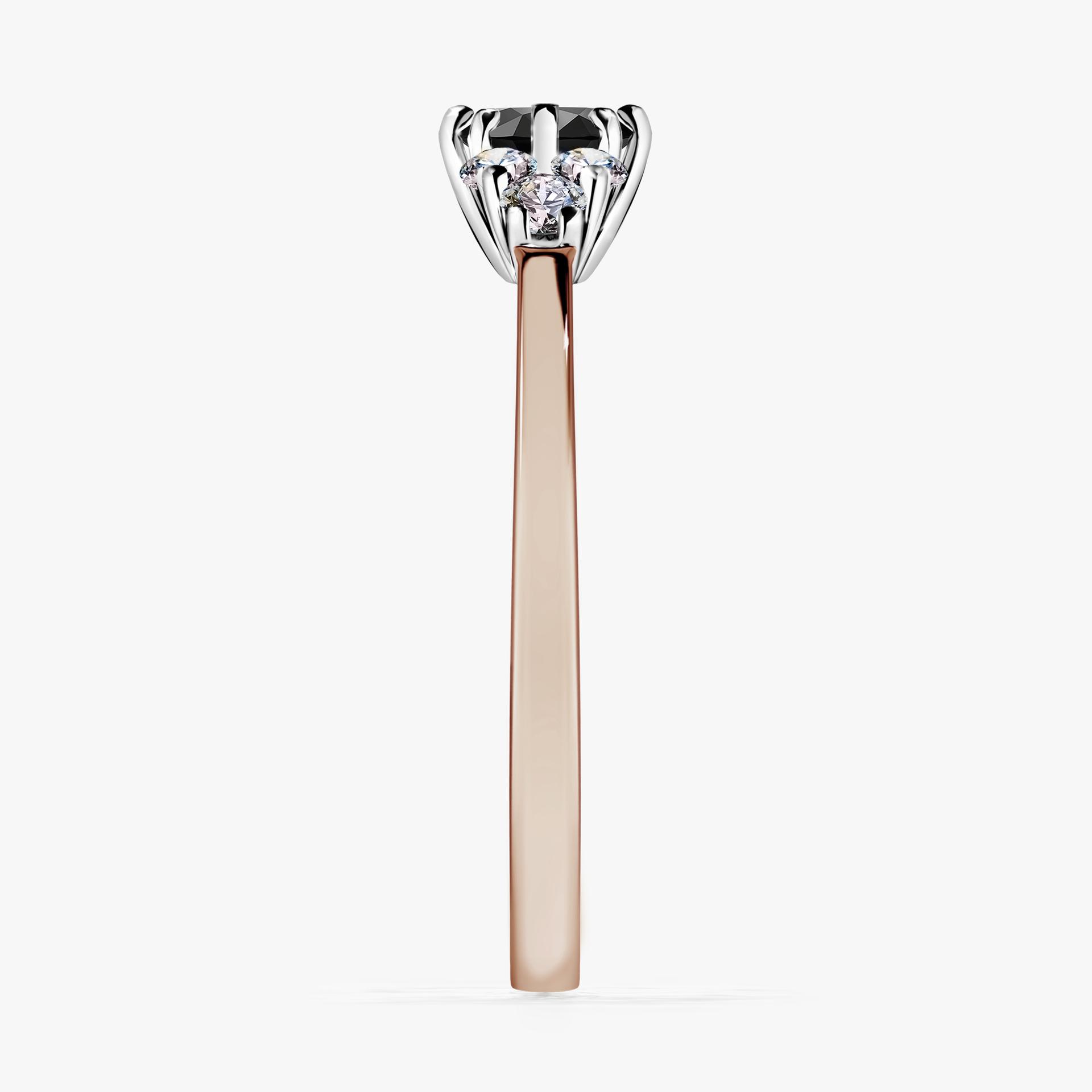 Pierscionek zareczynowy z diamentem czarny 043 CT z rozowego zlota my lilly 03