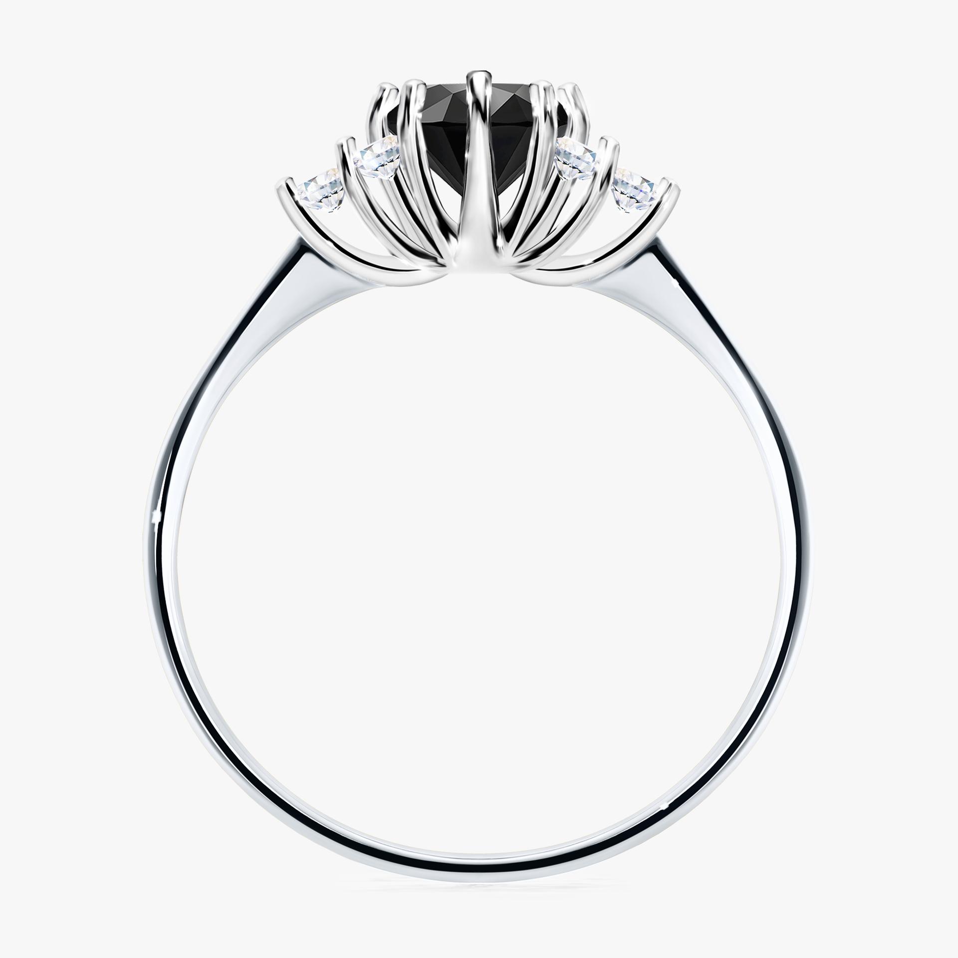Pierscionek zareczynowy z diamentem czarny 068 CT z bialego zlota my lilly 02