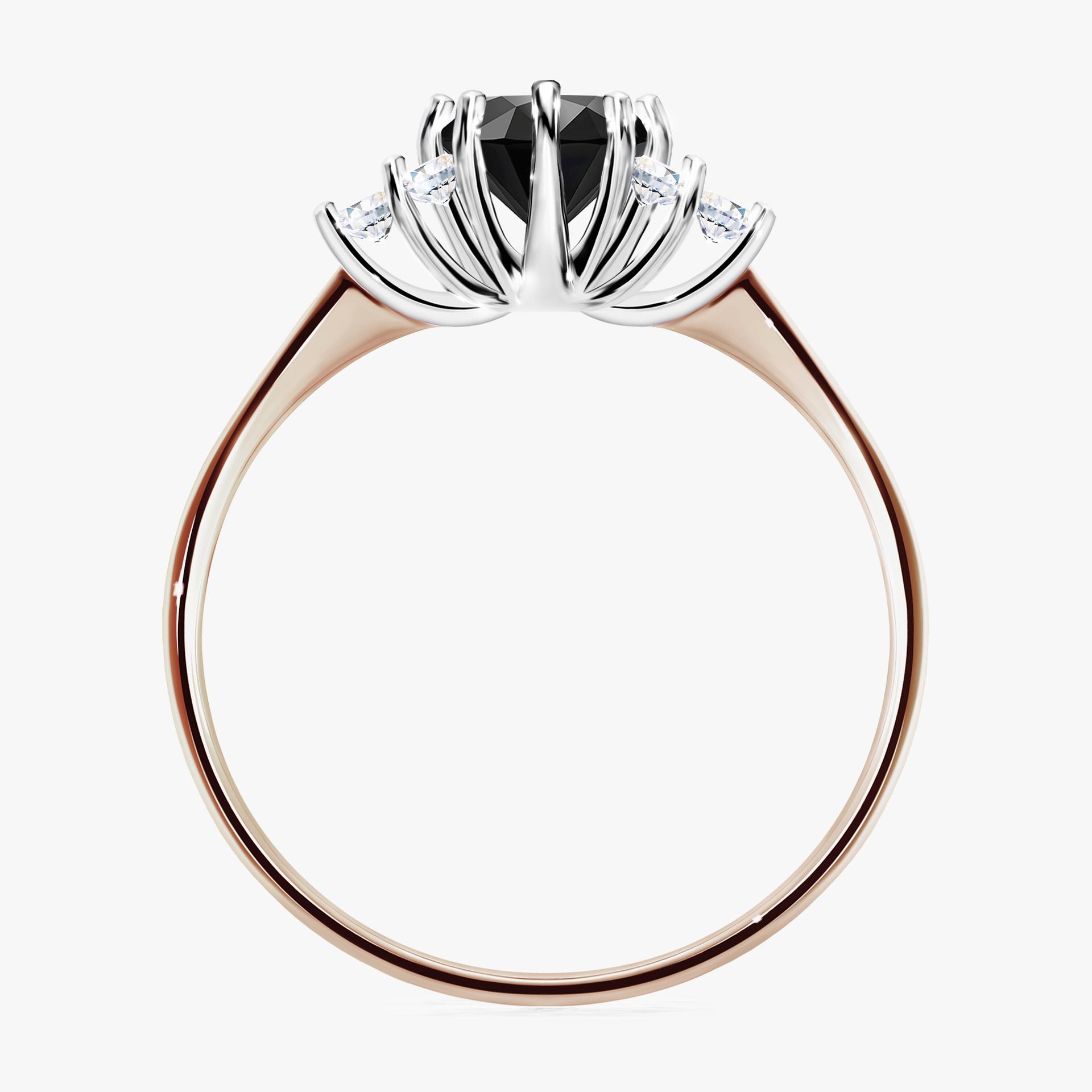 Pierscionek zareczynowy z diamentem czarny 068 CT z rozowego zlota my lilly 02