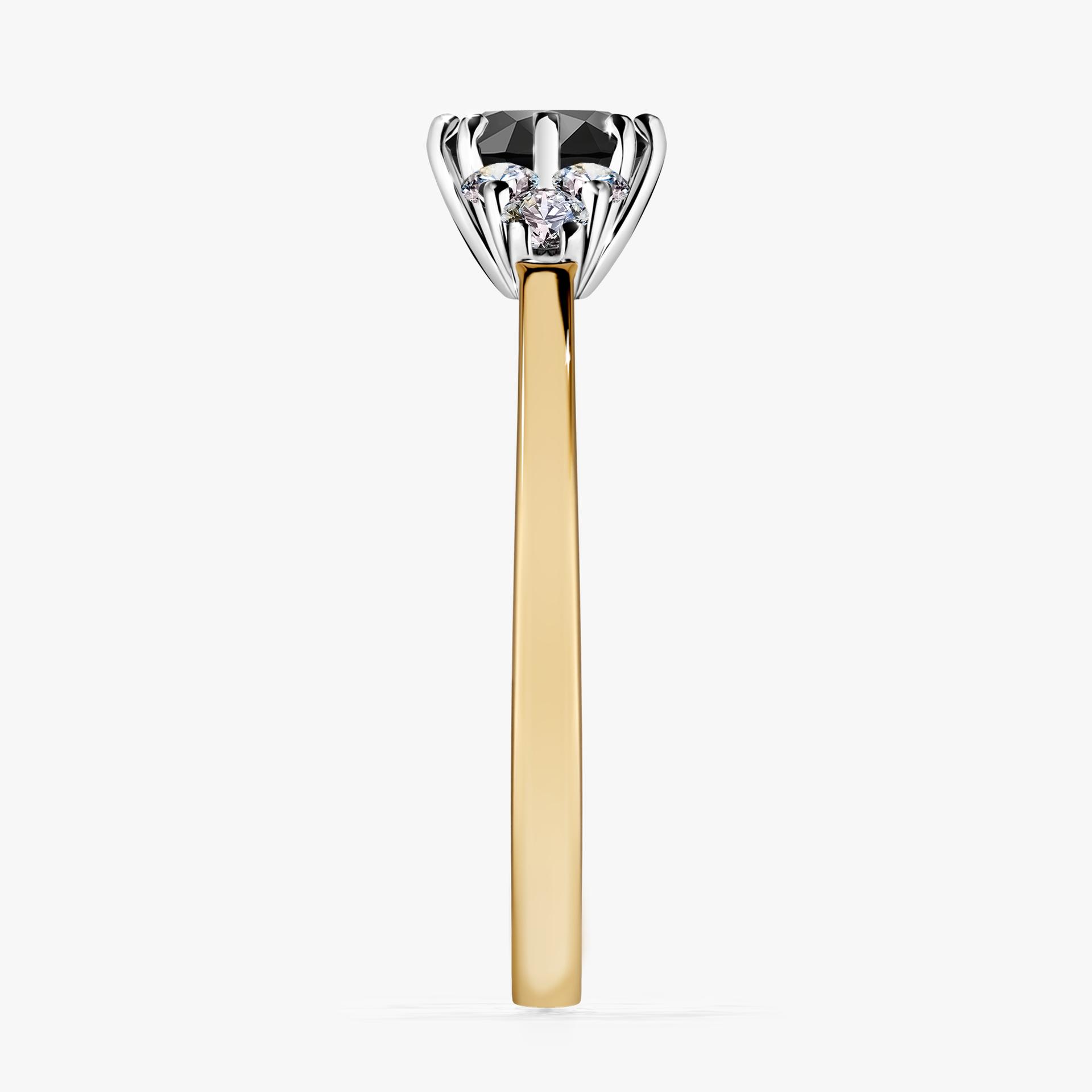 Pierscionek zareczynowy z diamentem czarny 068 CT z zoltego zlota my lilly 03