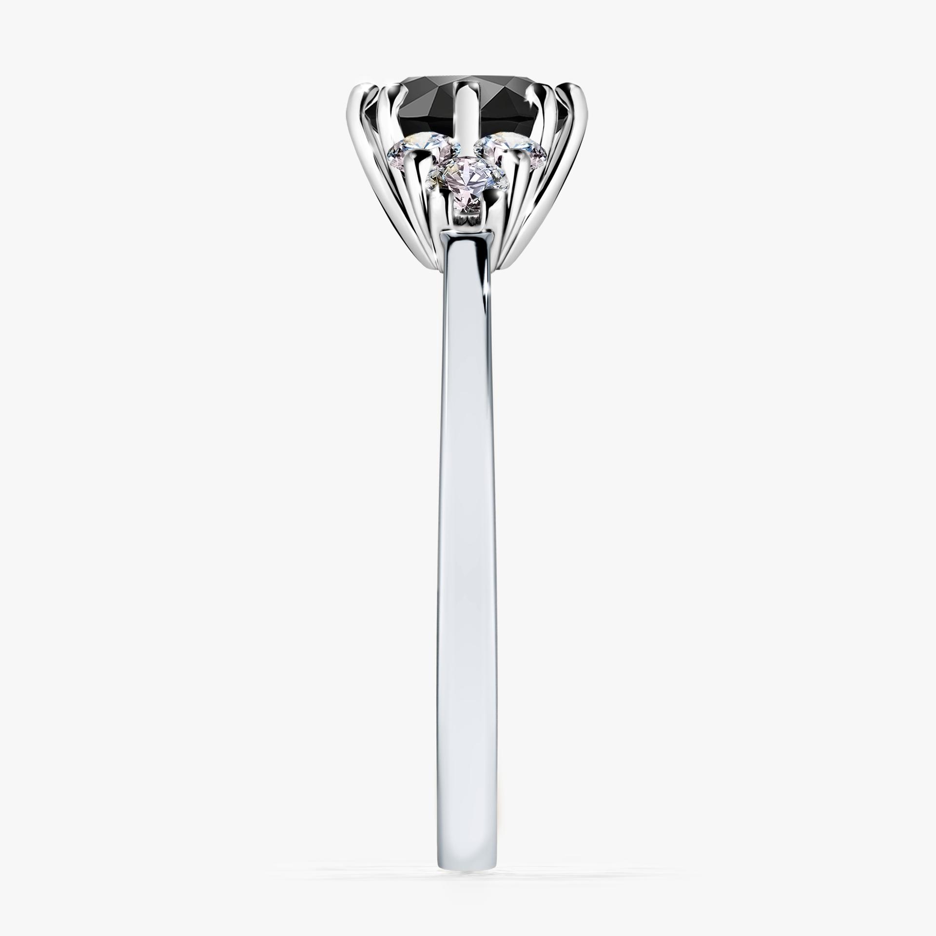 Pierscionek zareczynowy z diamentem czarny 098 CT z bialego zlota my lilly 03