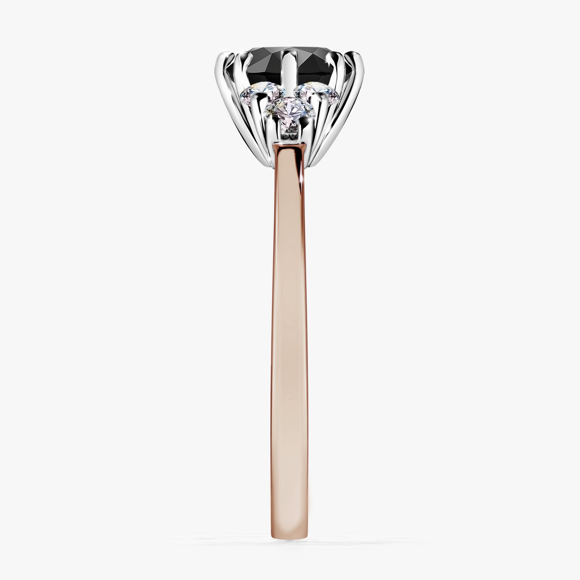 Pierscionek zareczynowy z diamentem czarny 098 CT z rozowego zlota my lilly 03