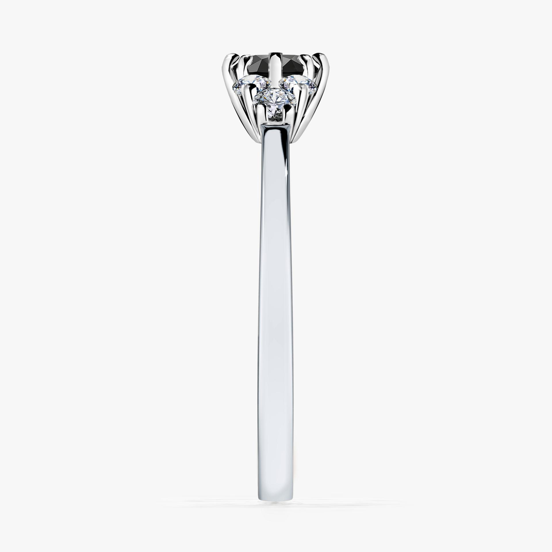 Pierscionek zareczynowy z diamentem czarnym 043 CT z bialego zlota my lilly 03