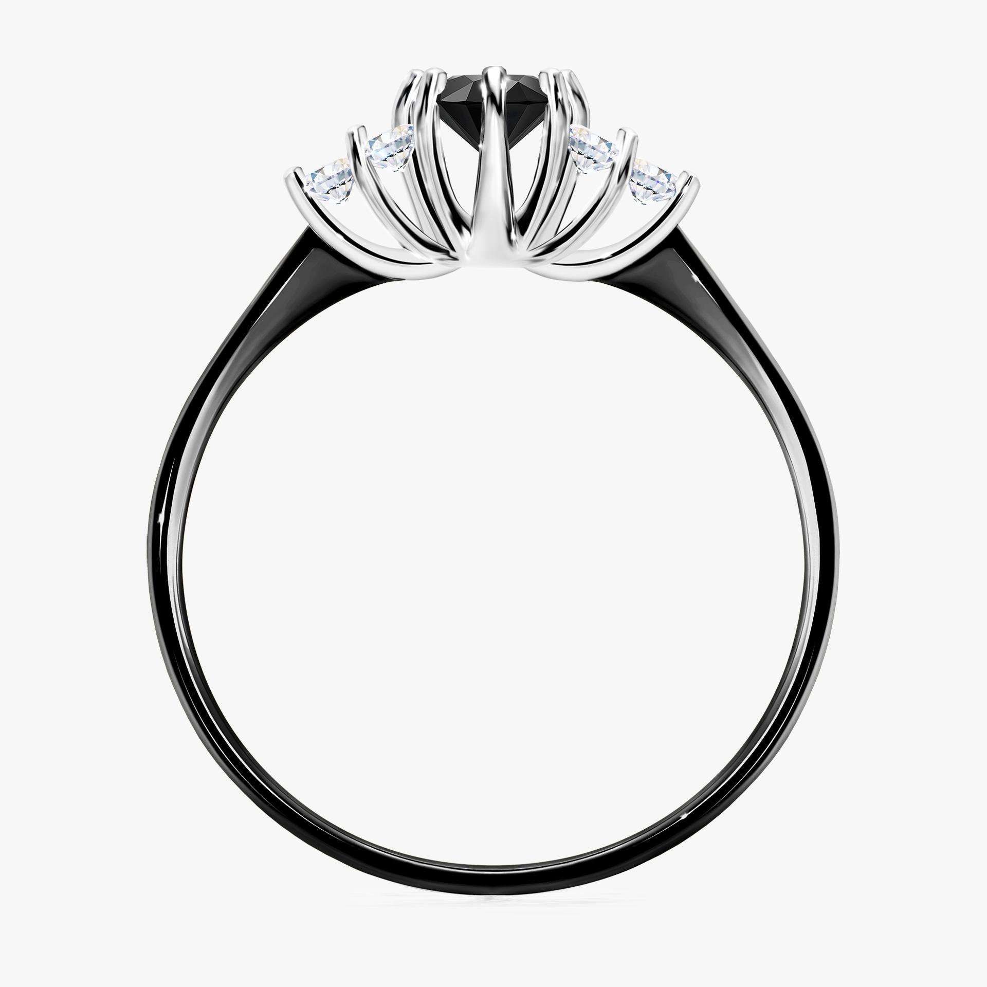 Pierscionek zareczynowy z diamentem czarnym 043 CT z czarnego zlota my lilly 02