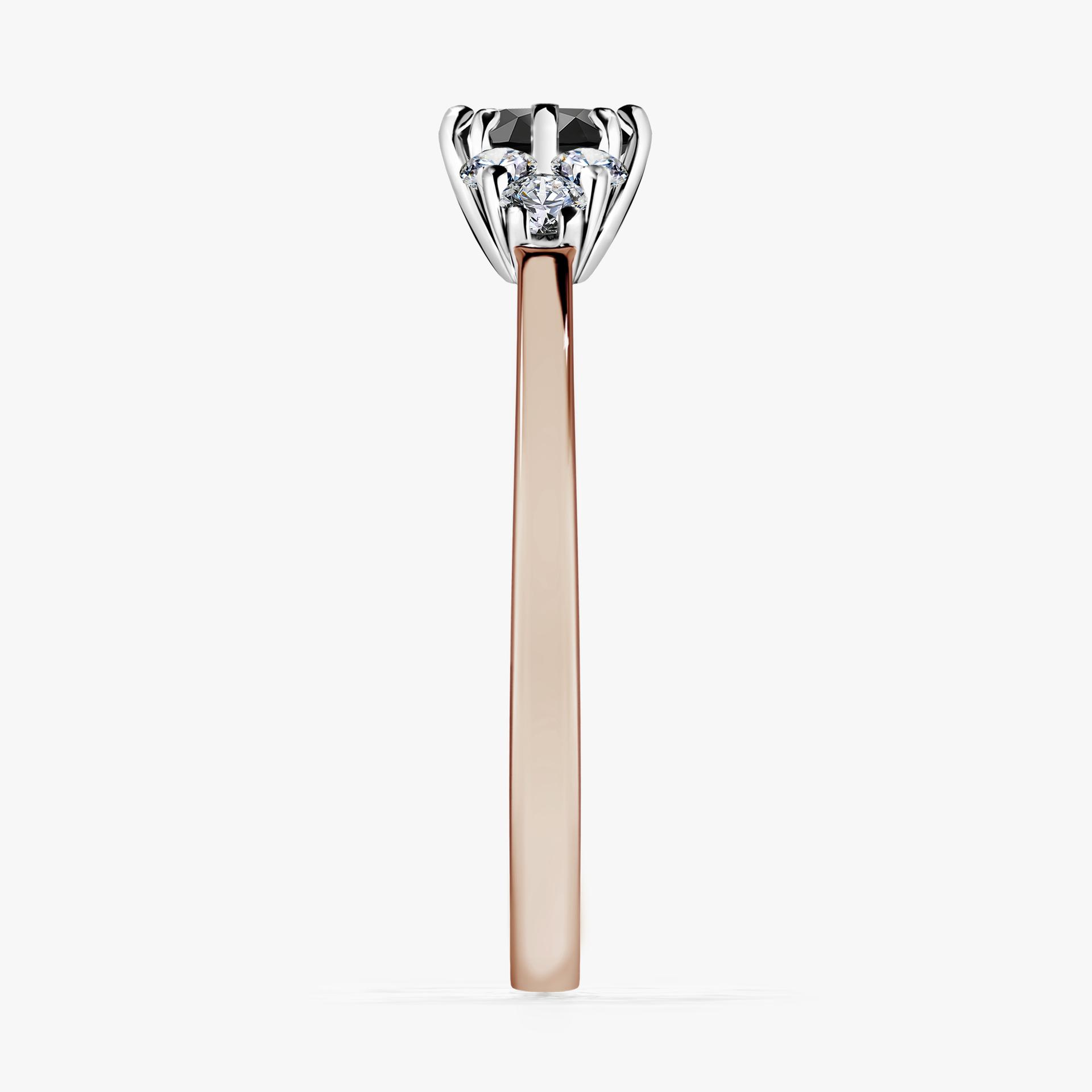 Pierscionek zareczynowy z diamentem czarnym 043 CT z rozowego zlota my lilly 03