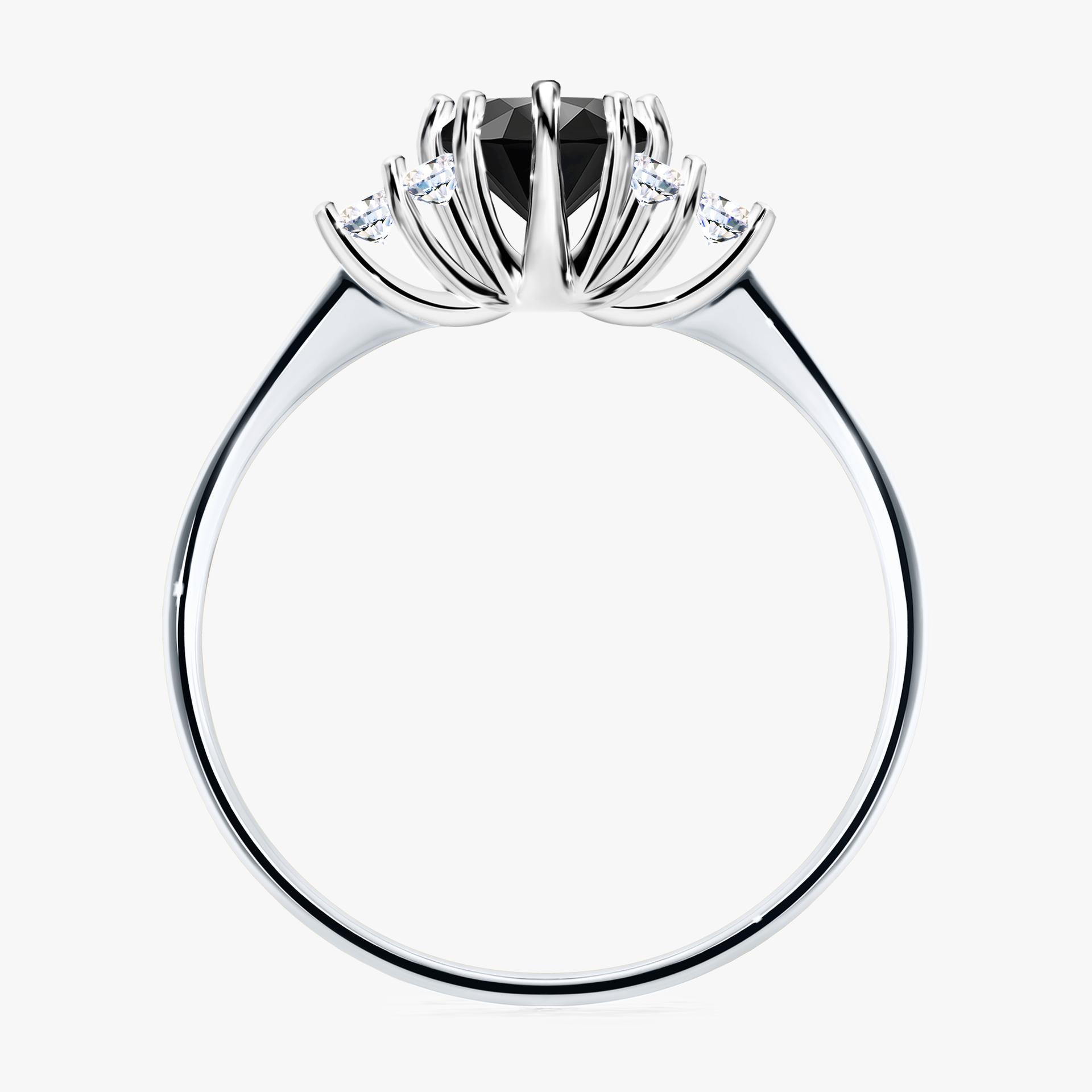 Pierscionek zareczynowy z diamentem czarnym 068 CT z bialego zlota my lilly 02